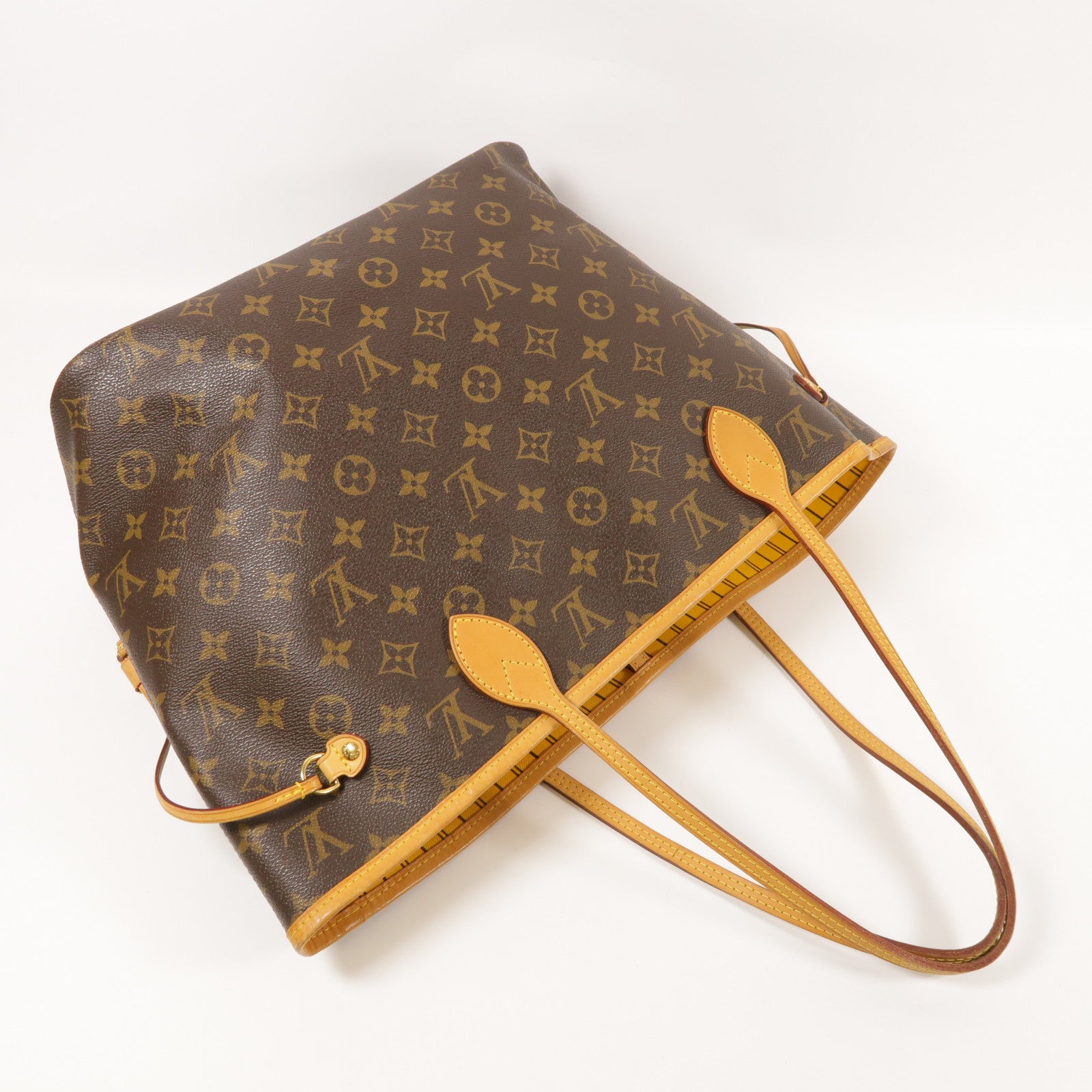 LOUIS VUITTON Monogram Neverfull MM金扣手挽袋
