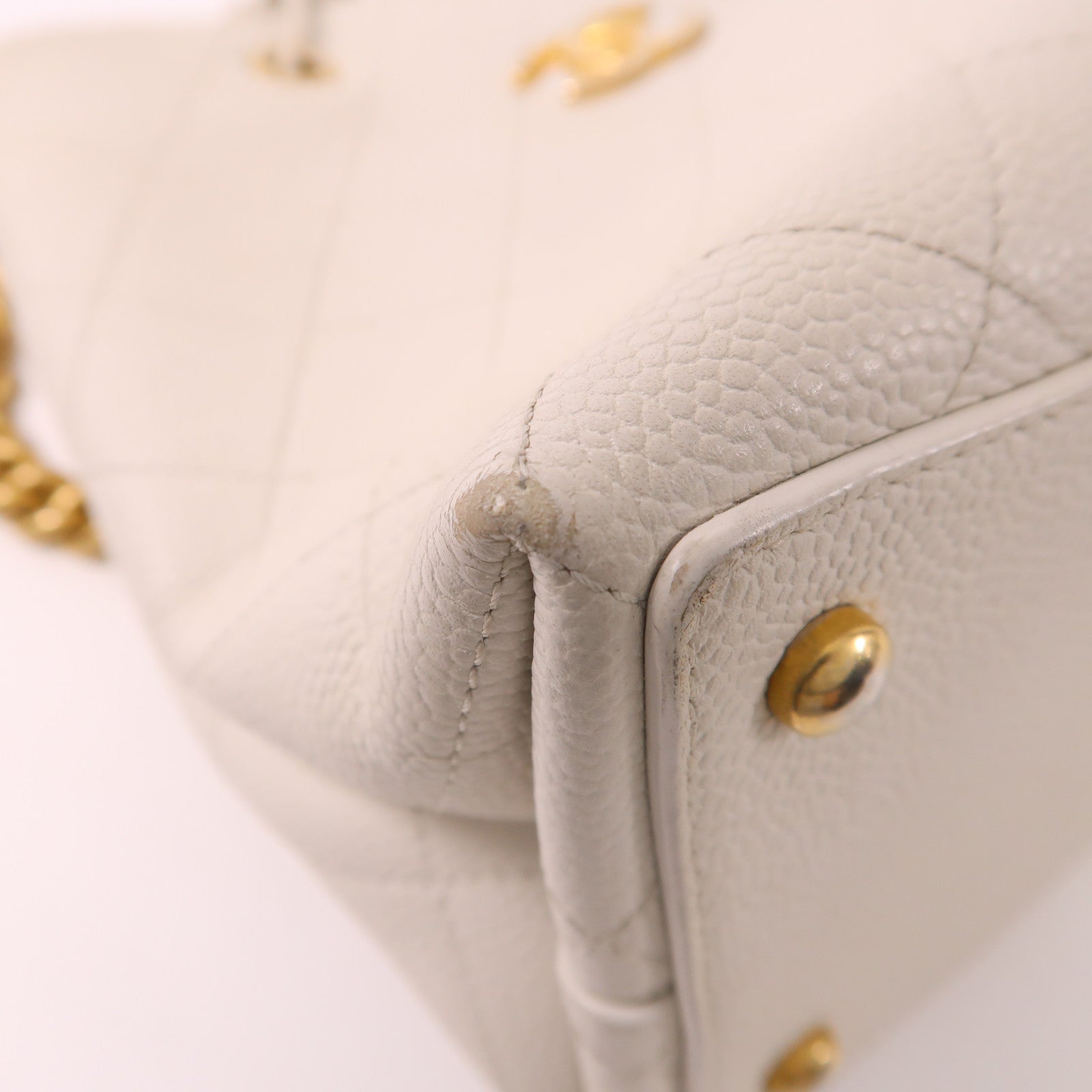 CHANEL 牛皮皮革2 Way Shoulder Bag金扣手挽肩背兩用袋