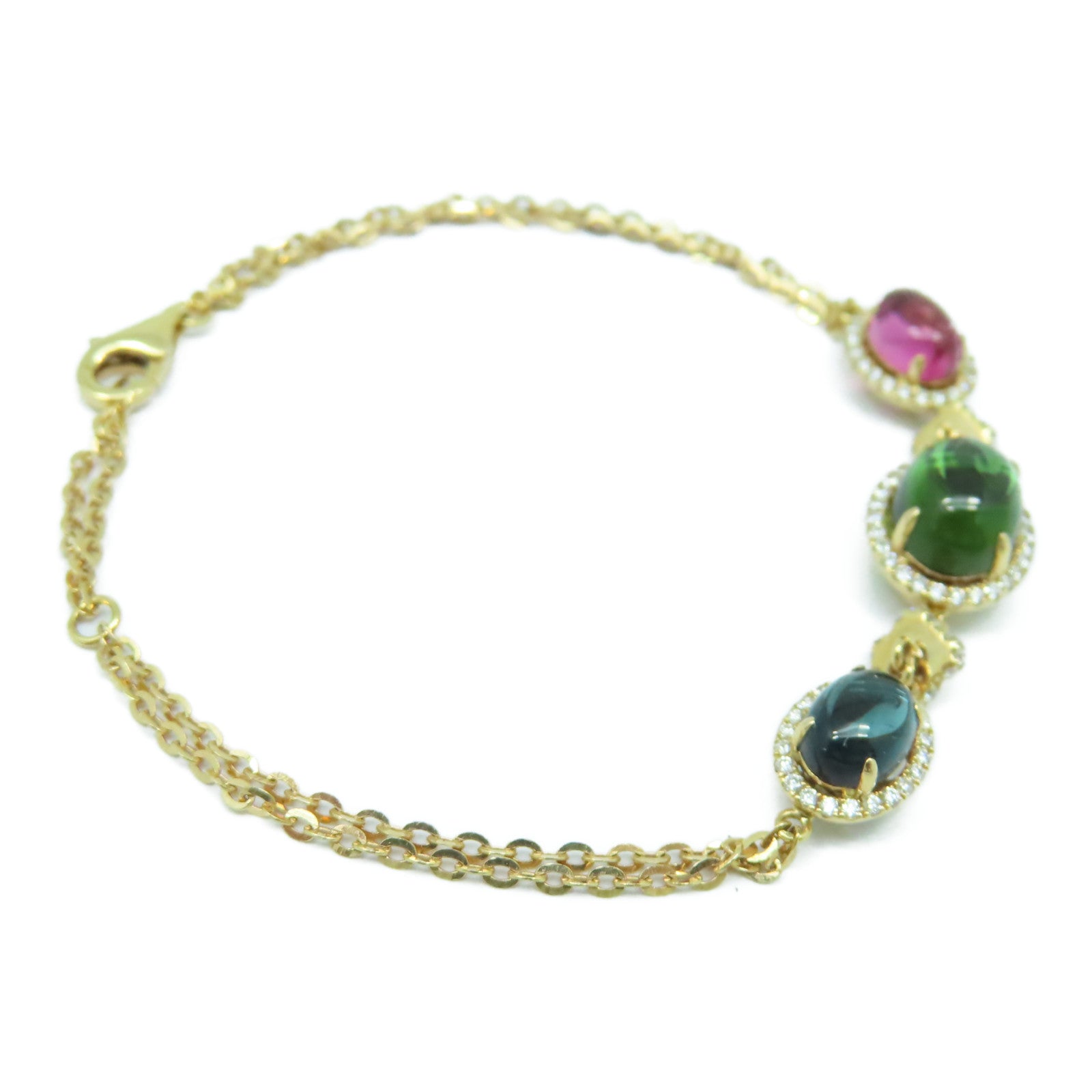 JEWELRY 【激減優惠】18K玫瑰金Tourmaline Diamond Bracelet 0.28ct鑽石/0.35ct碧璽手鏈
