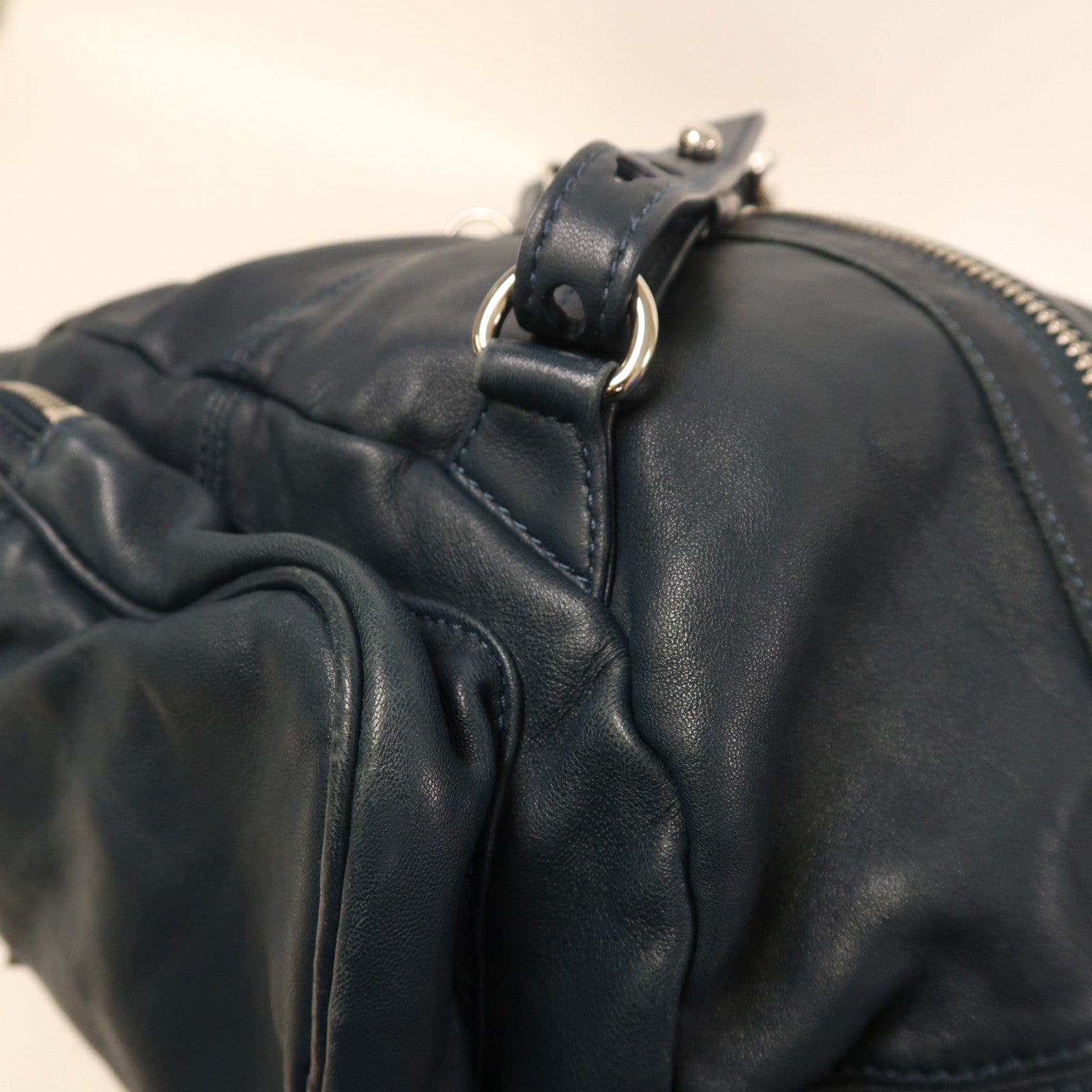T by ALEXANDER WANG 羊皮皮革Alexander Wang Backpack銀扣背包藍色