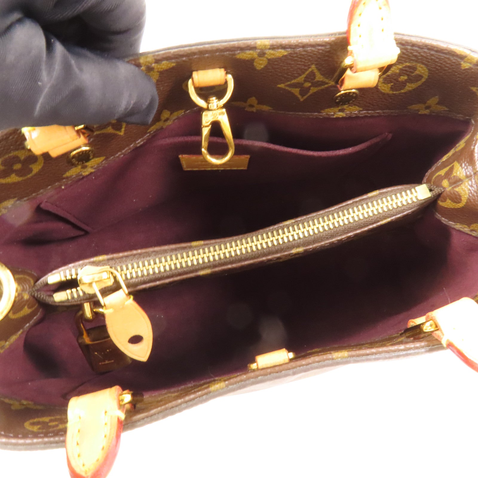 LOUIS VUITTON Monogram Montaigne BB金扣手挽肩背兩用袋棕色
