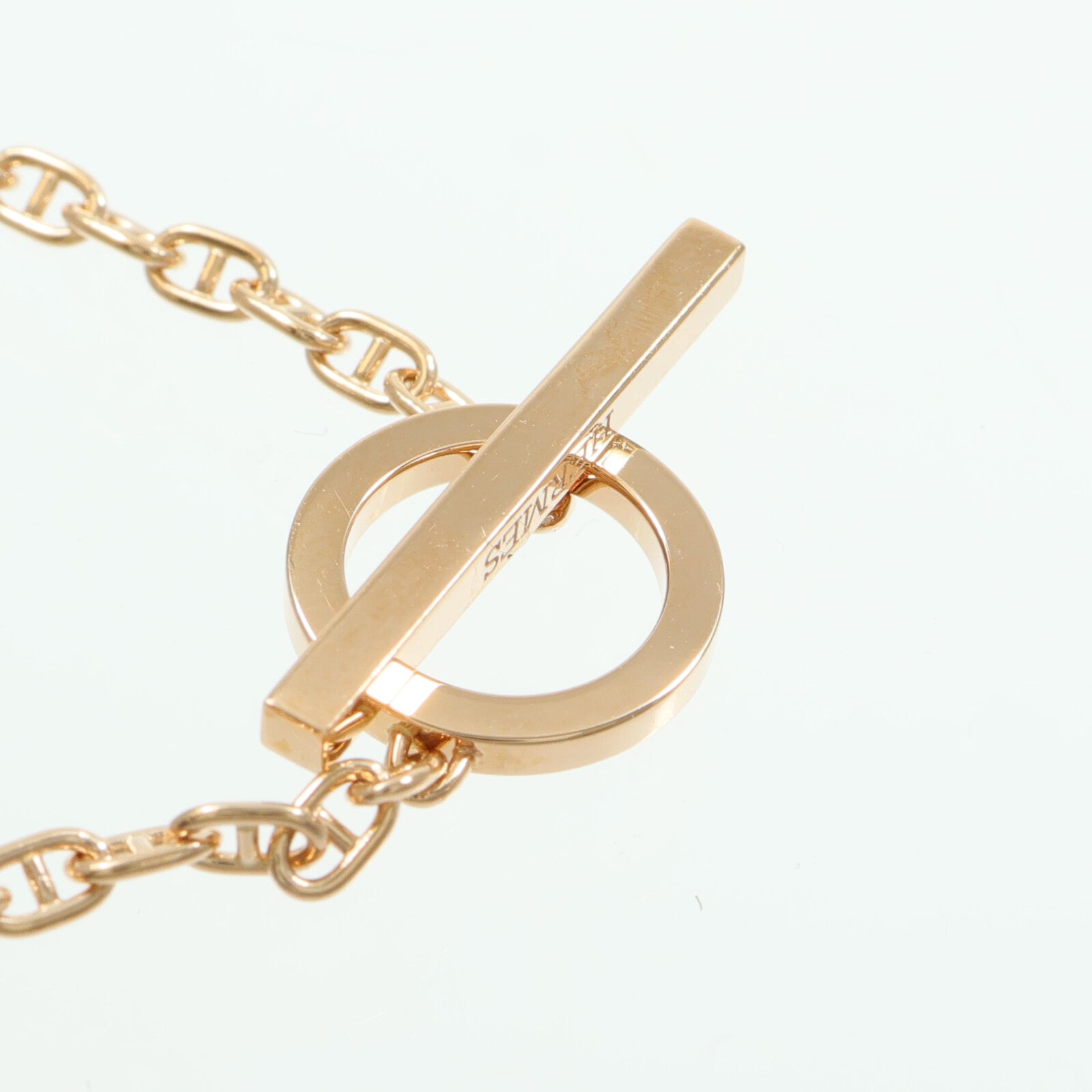 HERMES 18K玫瑰金Chaine d'ancre Contour Bracelet鑽石手鏈