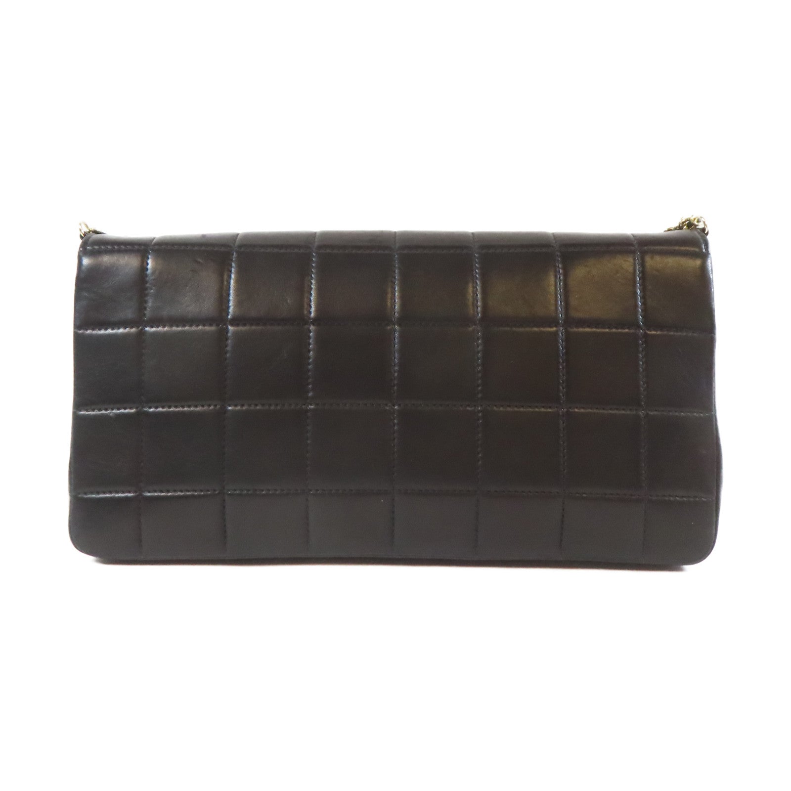 CHANEL 【激減優惠】牛皮皮革Chain Shoulder金扣肩背袋黑色