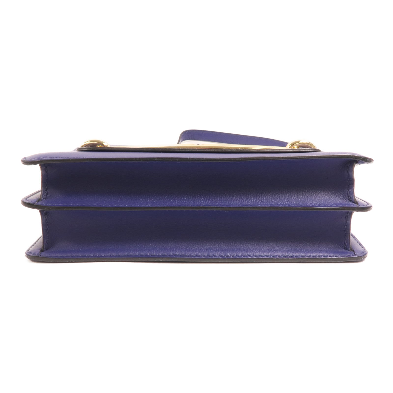HERMES Evercolor皮革Roulis 23金扣肩背袋Bleu Electrique