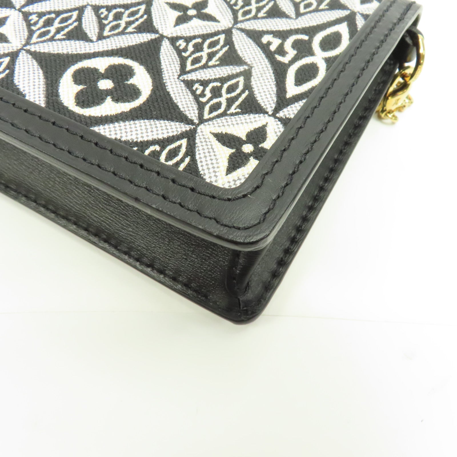 LOUIS VUITTON 【激減優惠】Monogram Jacquard Since 1854 Dauphine金扣鏈帶肩背袋黑色