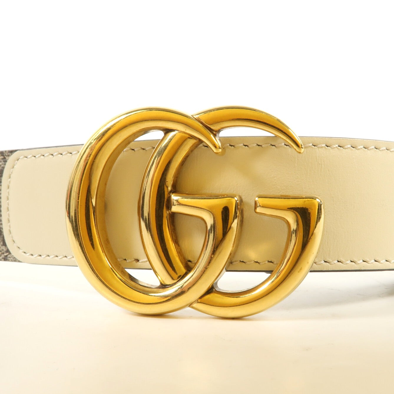 GUCCI 牛皮皮革Belt 80cm金扣皮帶