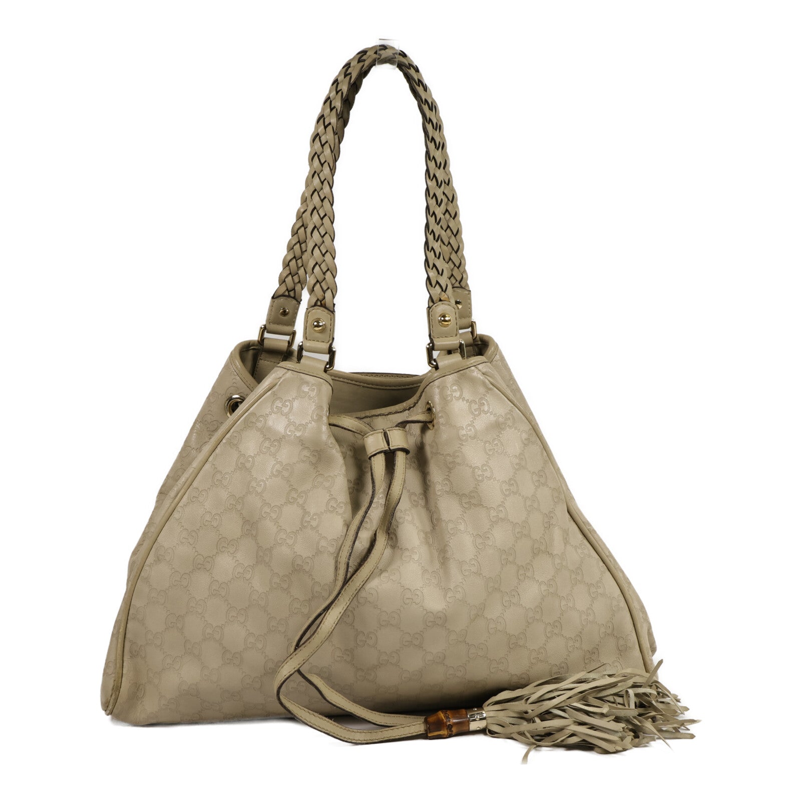 GUCCI 牛皮皮革Guccissima Braided Peggy Tote肩背袋