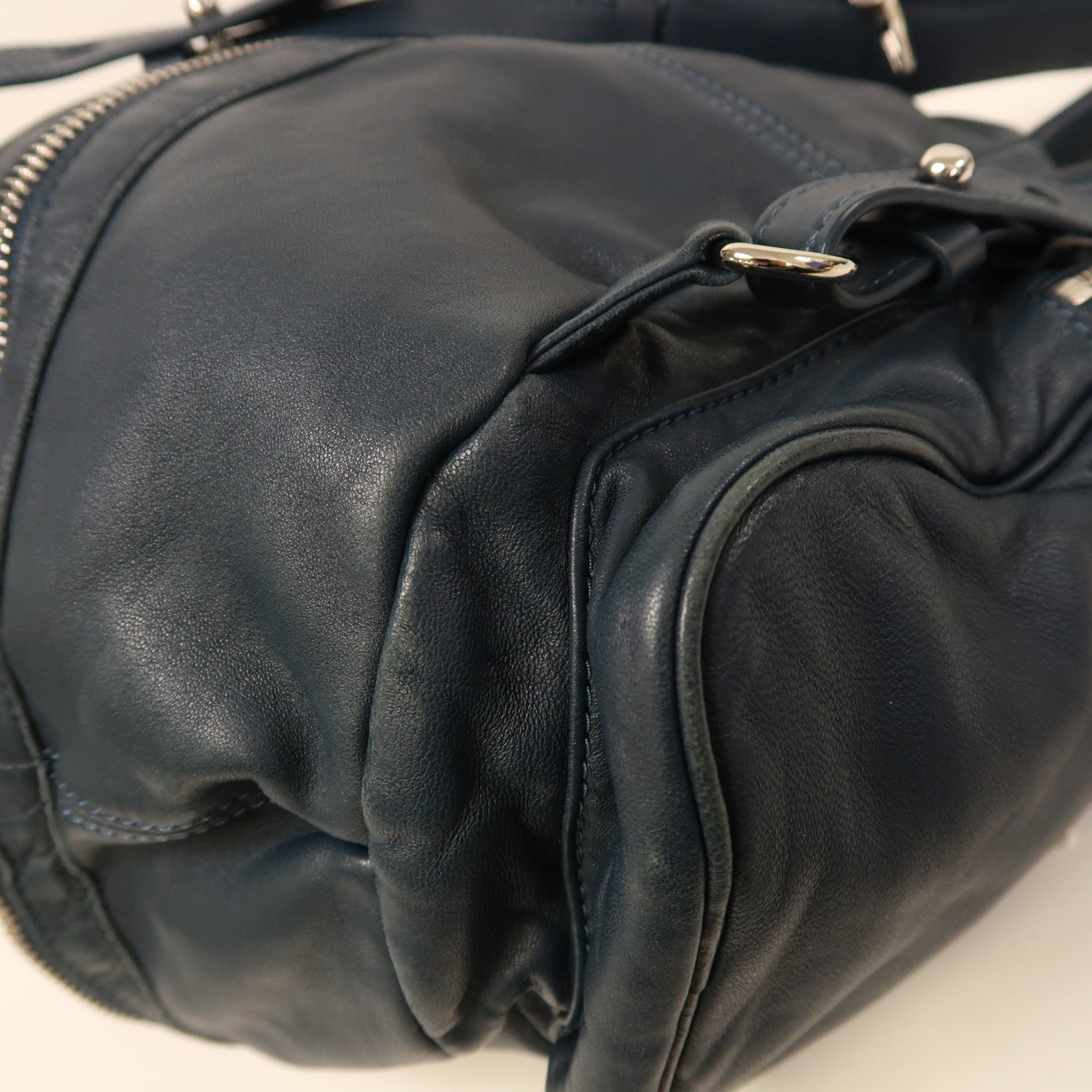 T by ALEXANDER WANG 羊皮皮革Alexander Wang Backpack銀扣背包藍色