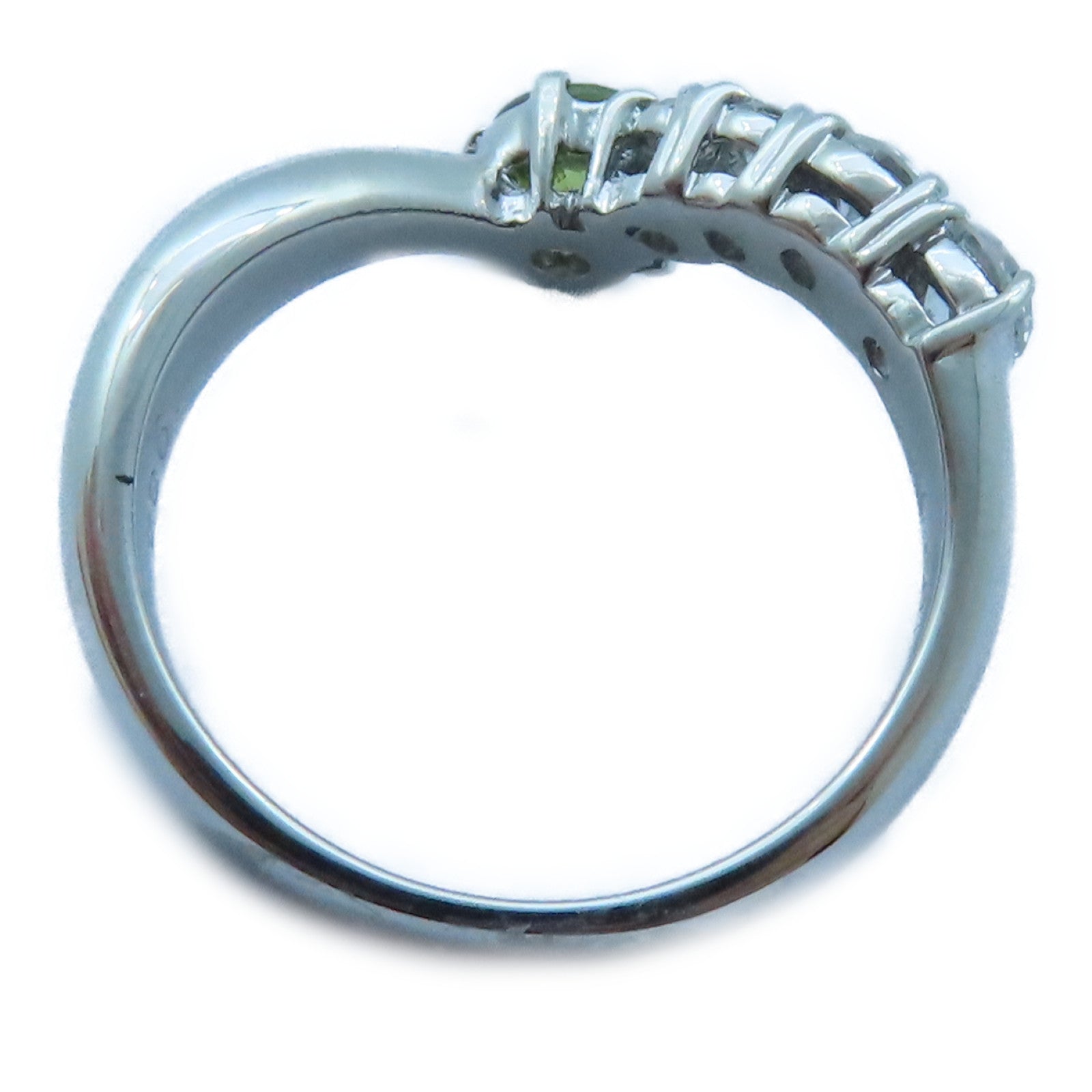 JEWELRY PT900白金Garnet/Diamond Ring 0.401ct石榴石/0.34ct鑽石戒指US#5.25