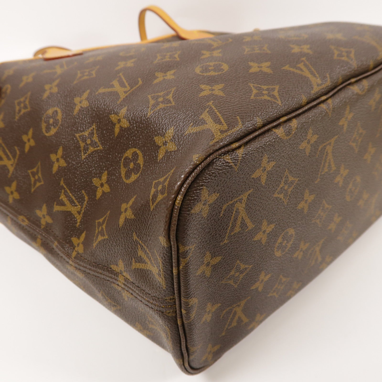 LOUIS VUITTON Monogram Neverfull MM金扣手挽袋