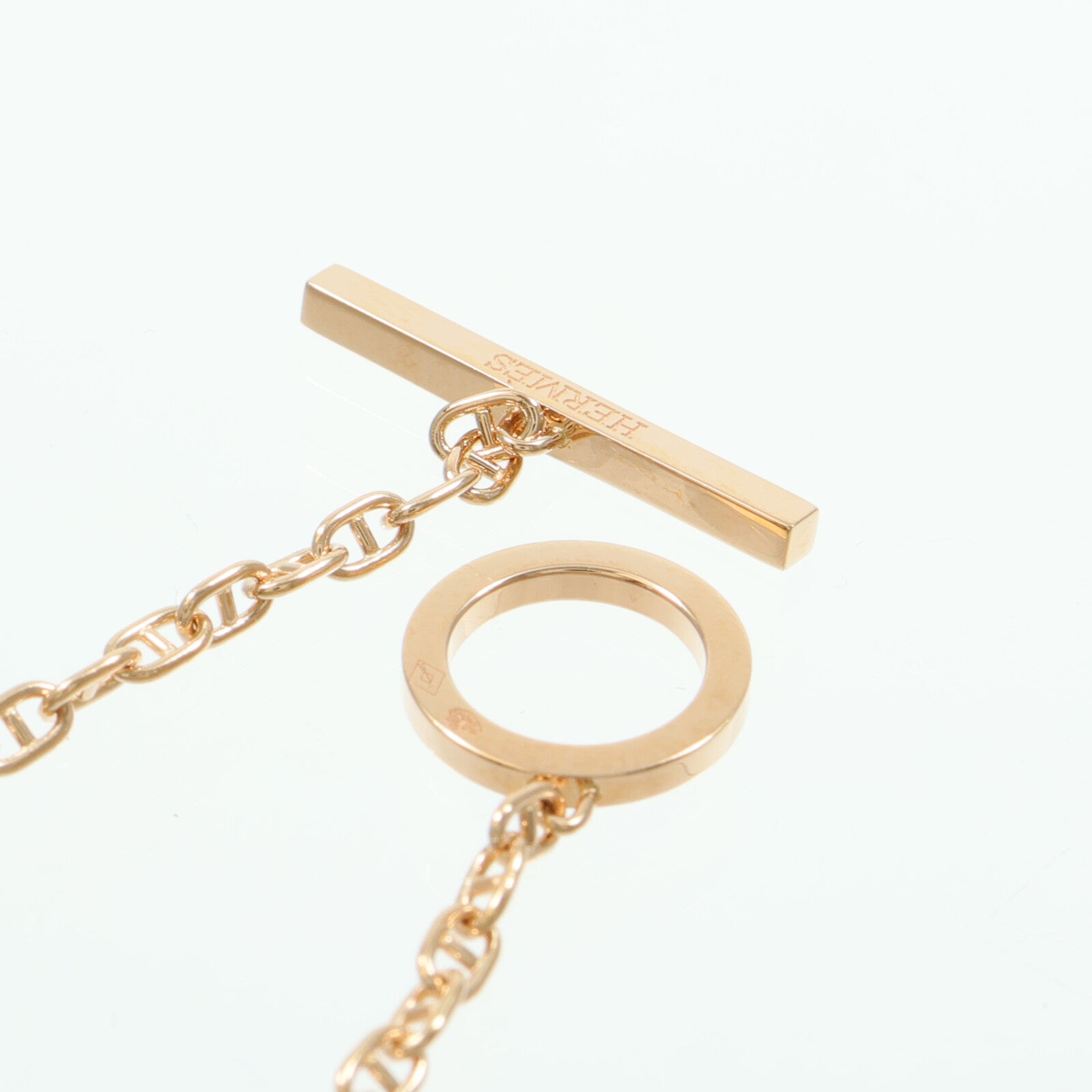HERMES 18K玫瑰金Chaine d'ancre Contour Bracelet鑽石手鏈