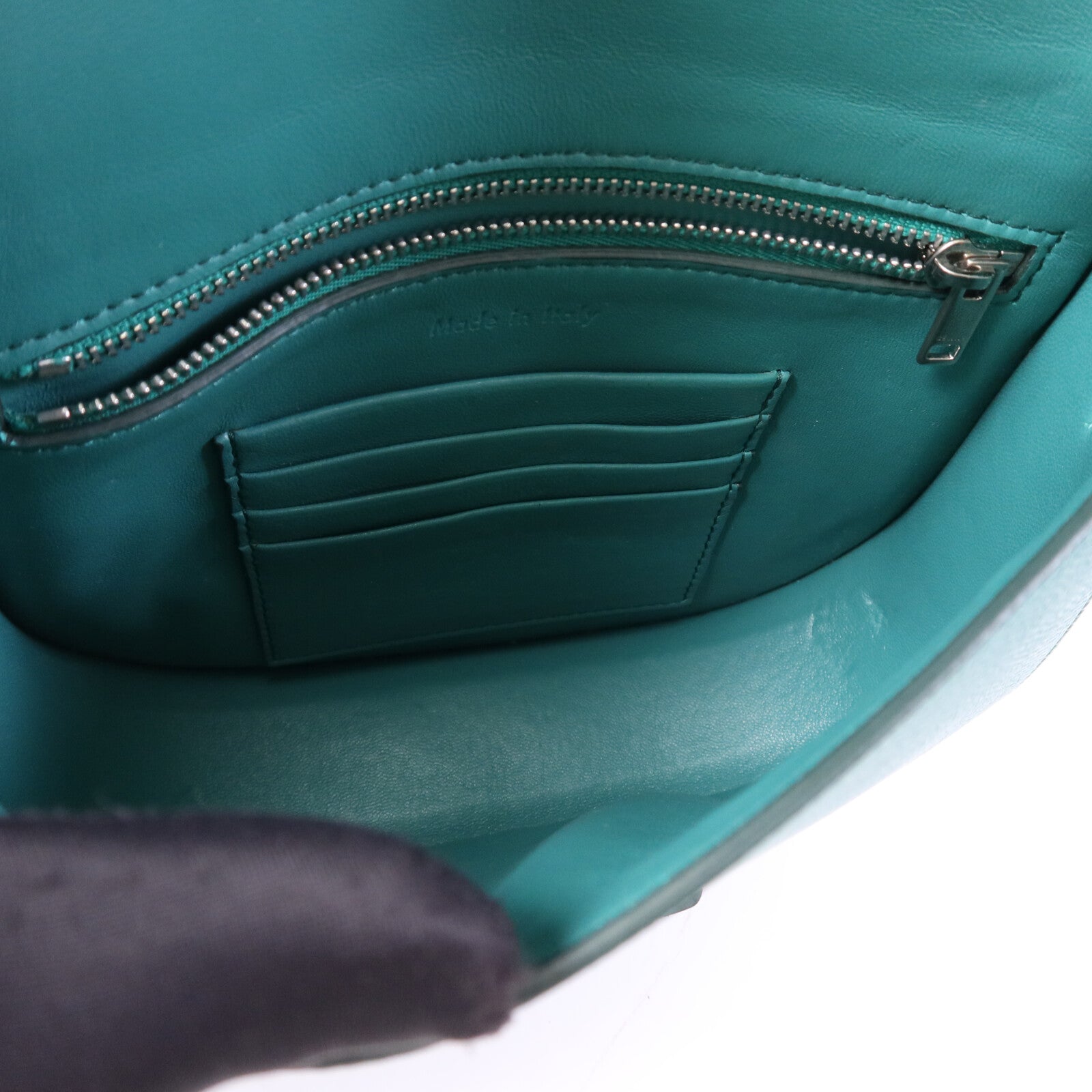 CELINE 牛皮皮革Trotteur銀扣肩背袋