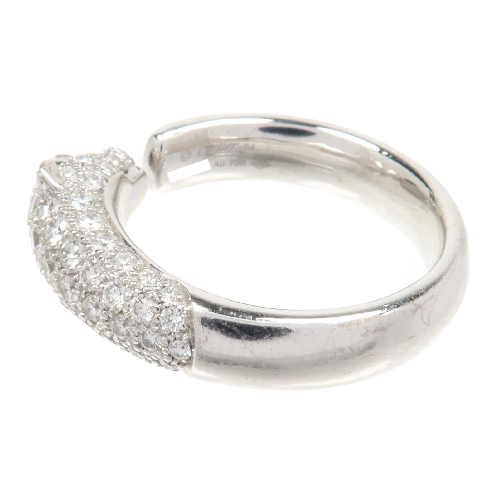 CARTIER 18K白金Diamond Panthere De Cartier鑽石戒指Cartier#54/US#6.75