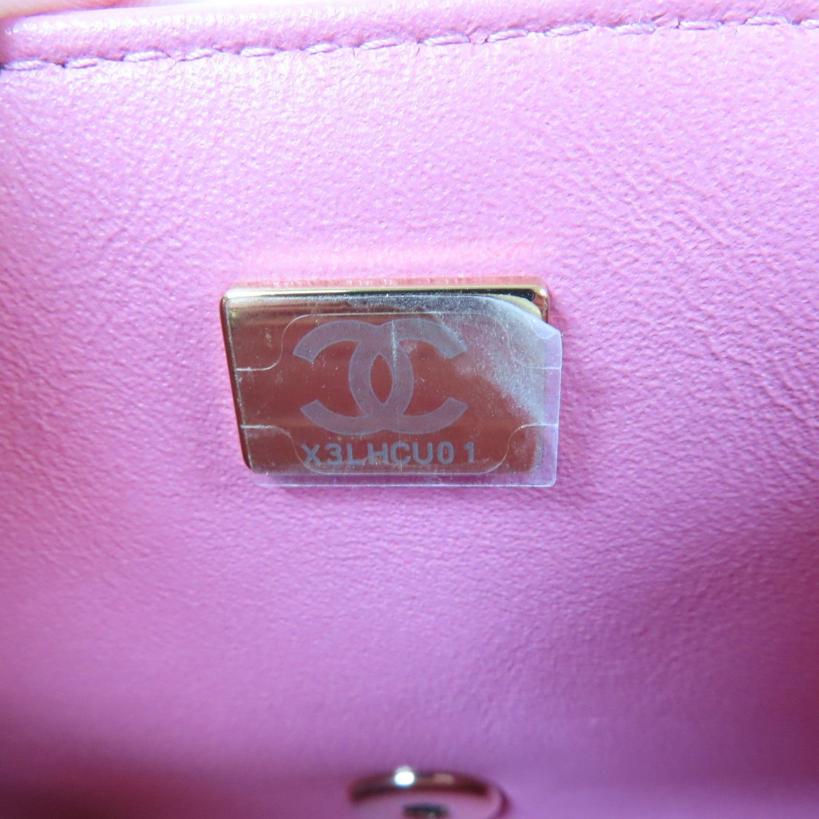CHANEL 菱格羊皮皮革Chain Shoulder Bag金扣鏈帶肩背袋粉紅色