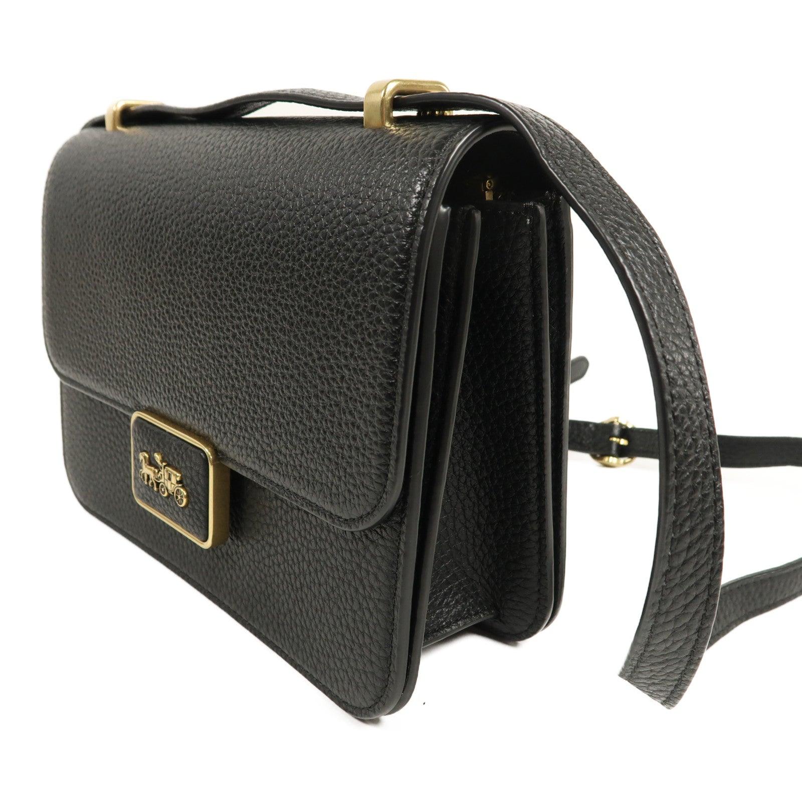 COACH 牛皮皮革Shoulder Bag金扣肩背袋