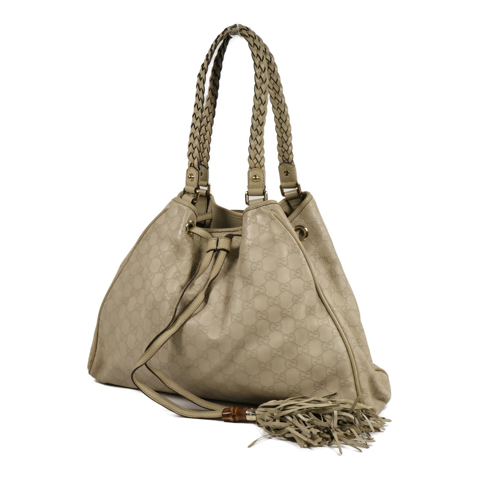 GUCCI 牛皮皮革Guccissima Braided Peggy Tote肩背袋