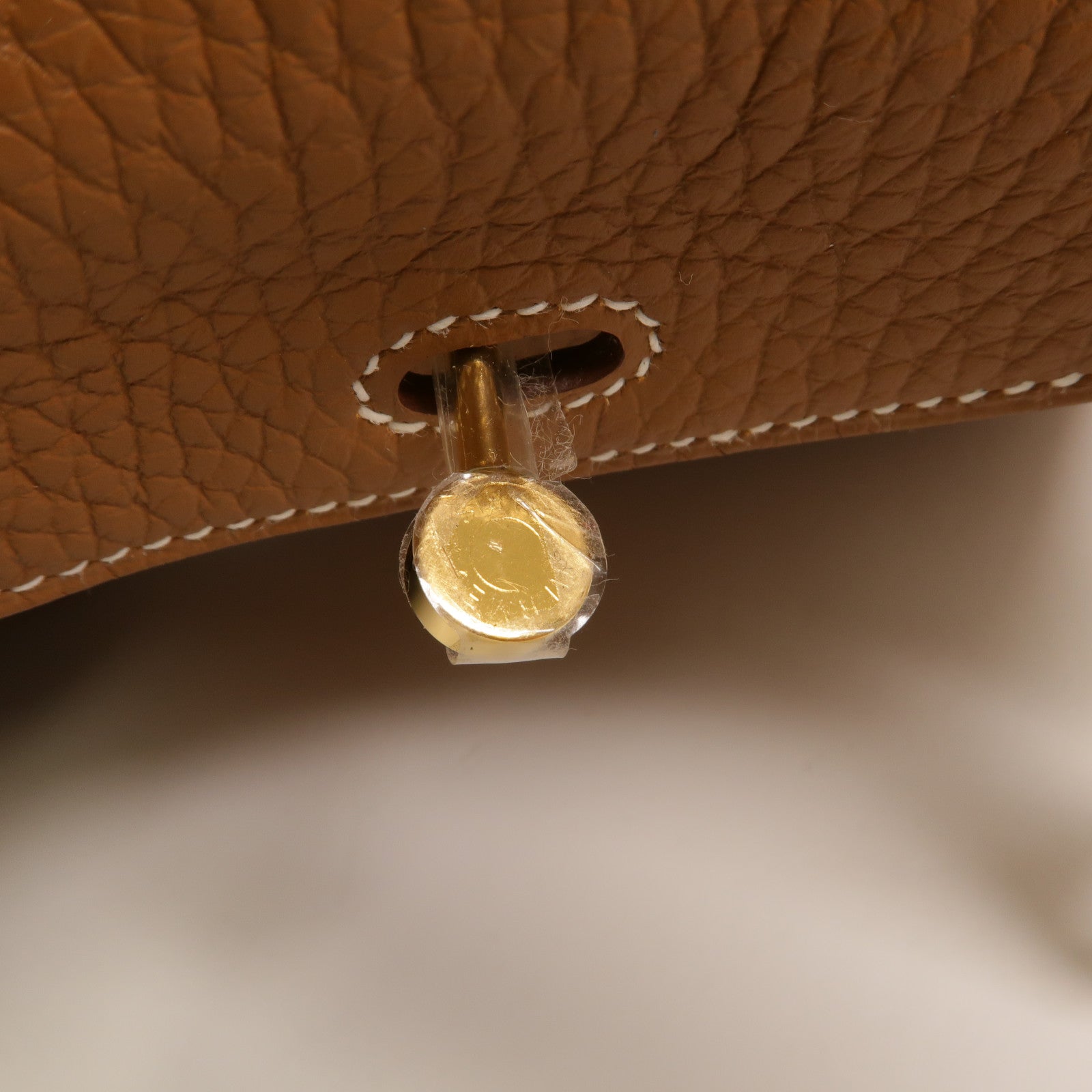 HERMES Clemence皮革Mini Lindy金扣手挽肩背兩用袋