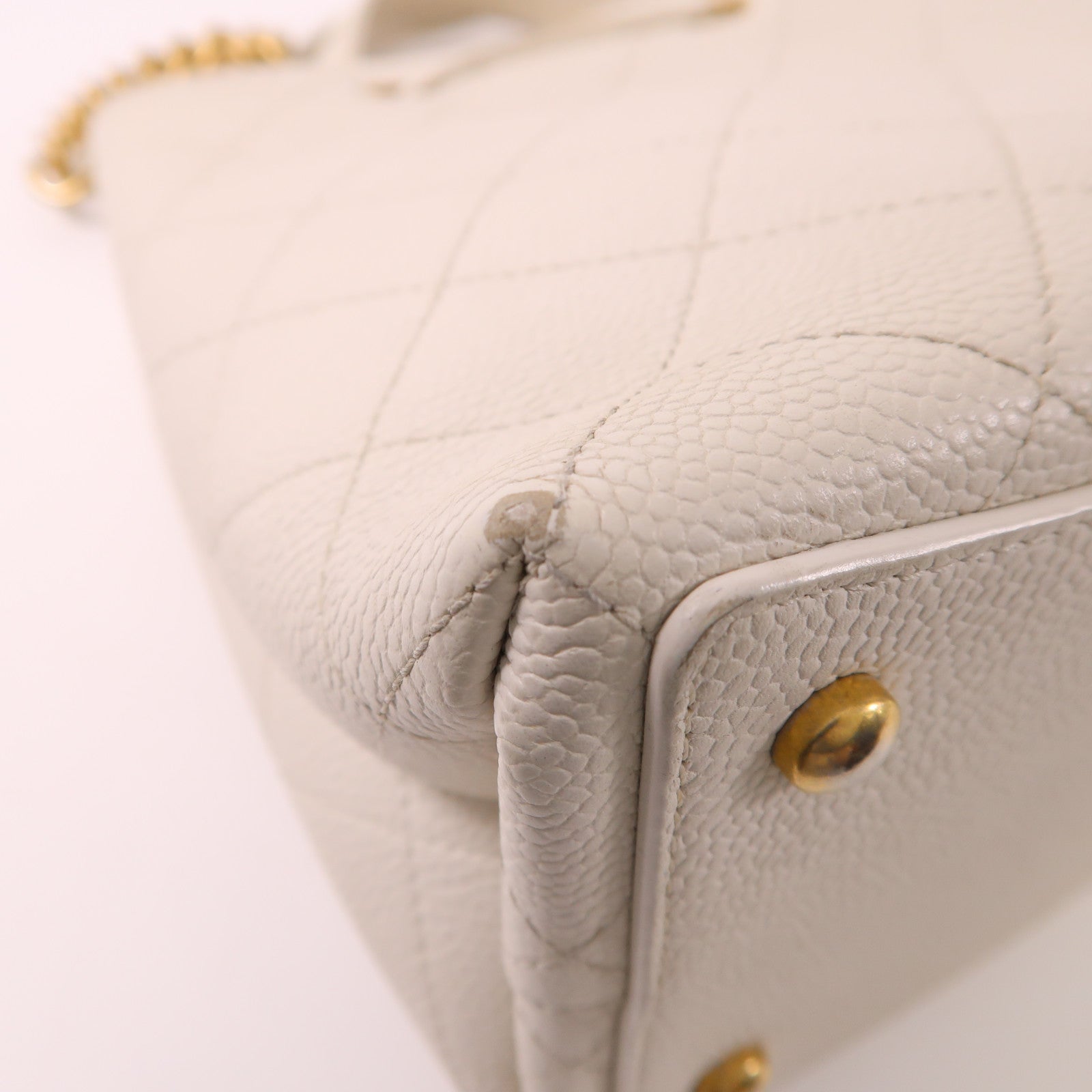 CHANEL 牛皮皮革2 Way Shoulder Bag金扣手挽肩背兩用袋