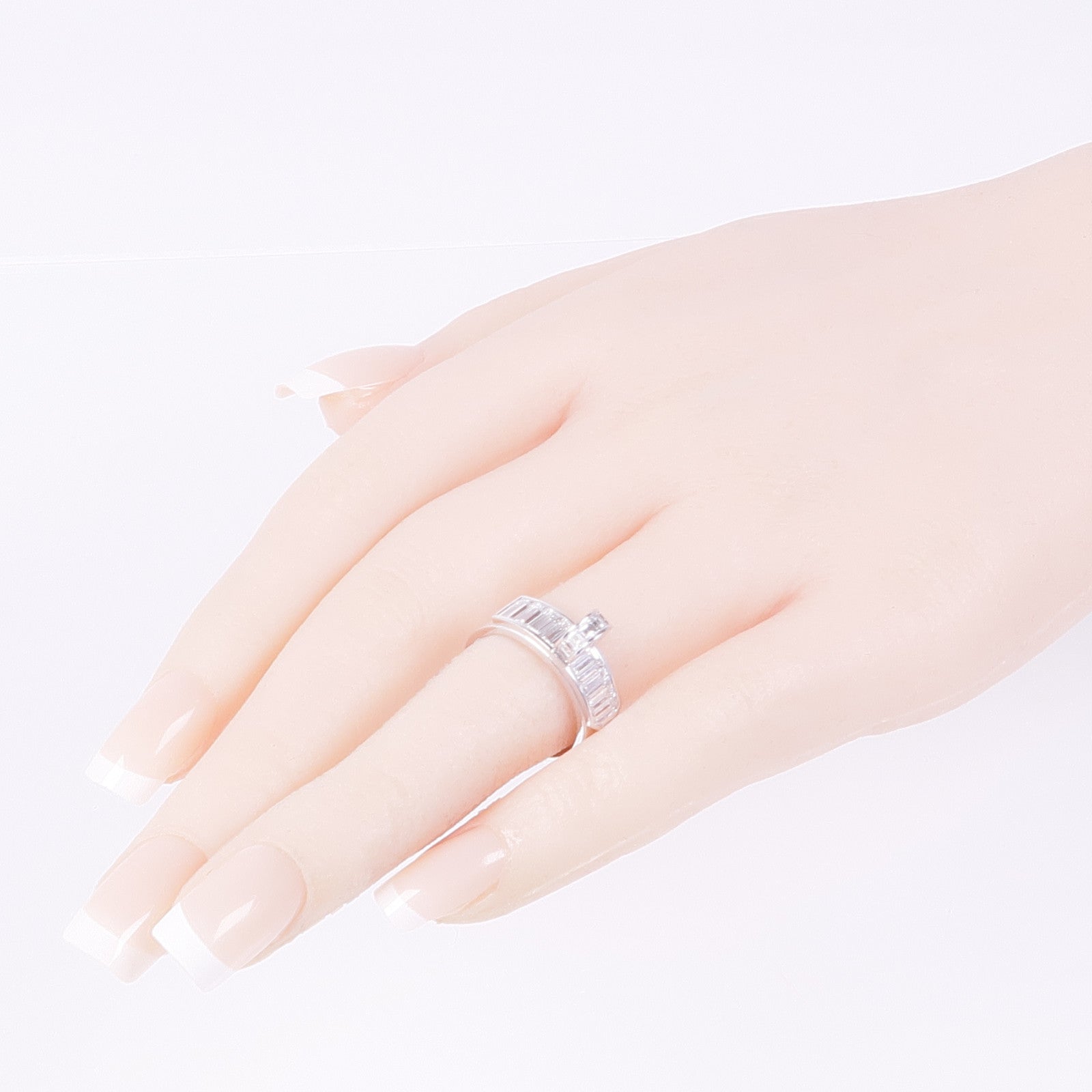 HERMES 18K白金Bague Kelly Ring鑽石戒指Hermes#52/US#6