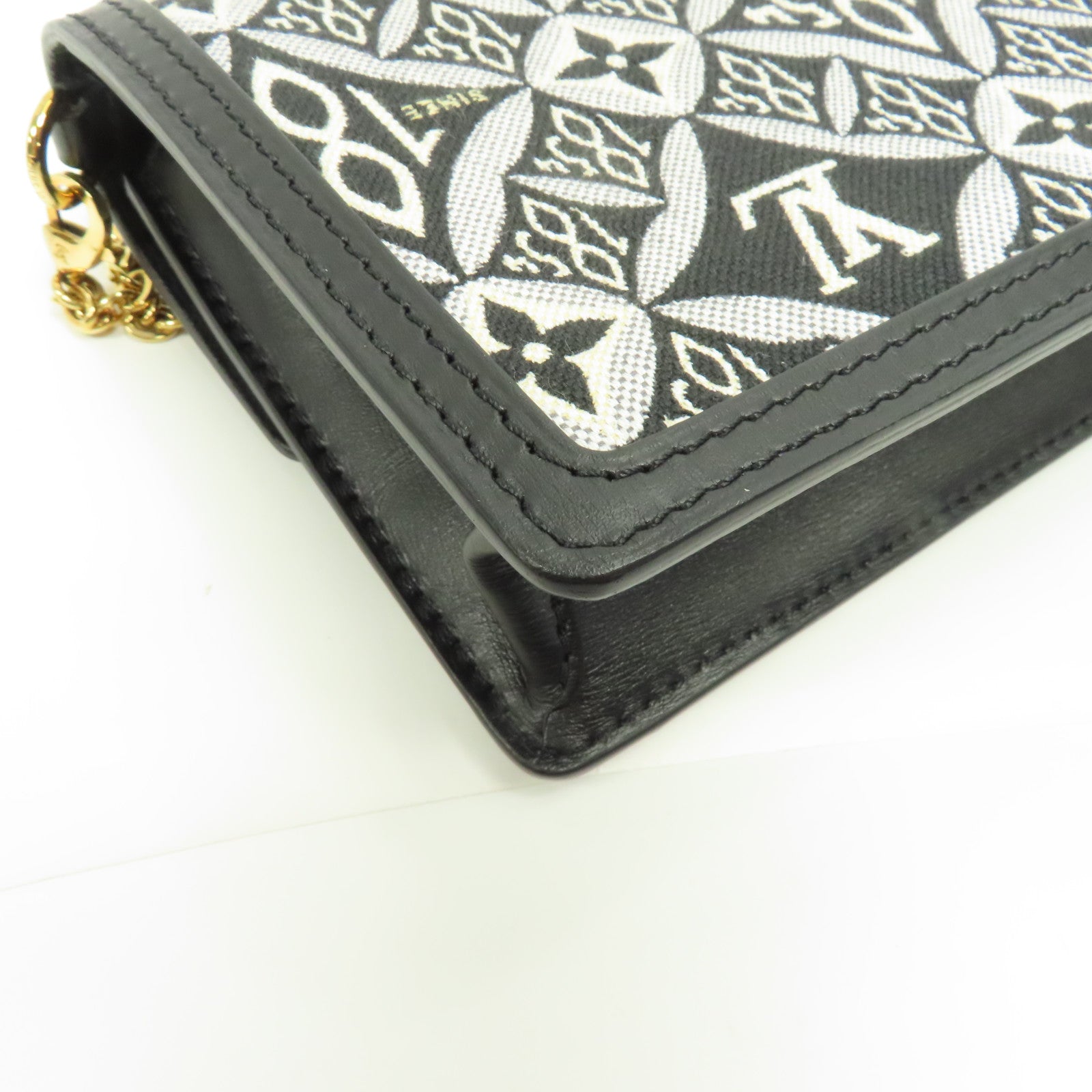LOUIS VUITTON 【激減優惠】Monogram Jacquard Since 1854 Dauphine金扣鏈帶肩背袋黑色