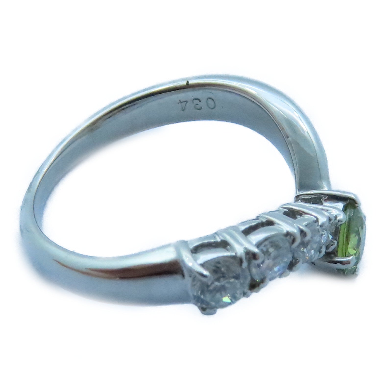 JEWELRY PT900白金Garnet/Diamond Ring 0.401ct石榴石/0.34ct鑽石戒指US#5.25