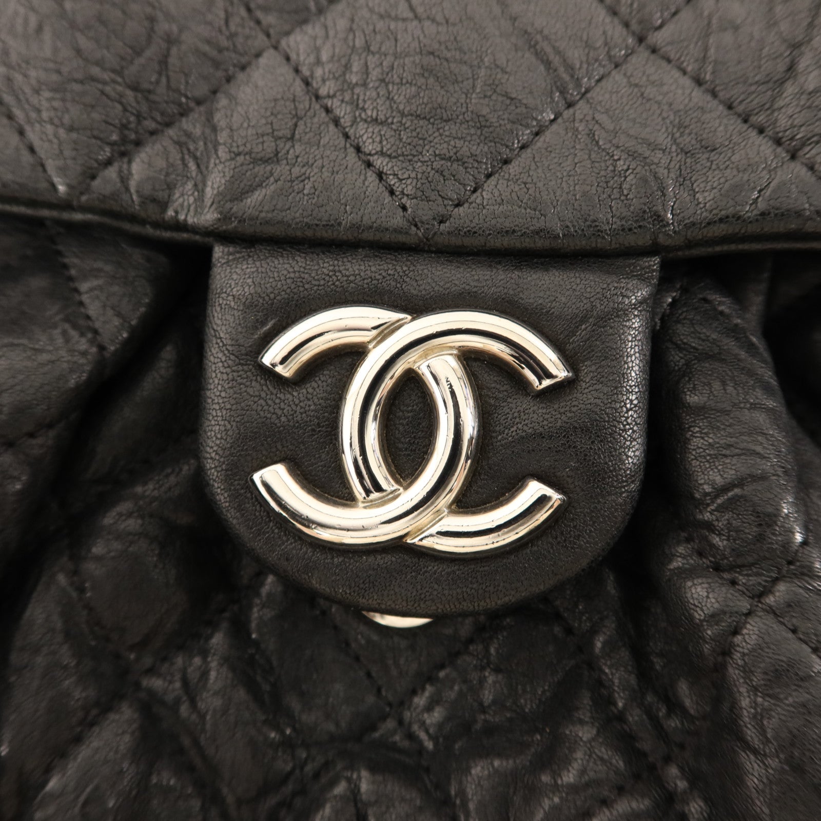 CHANEL 牛皮皮革Matelasse Chain Around Shoulder Bag銀扣鏈帶肩背袋