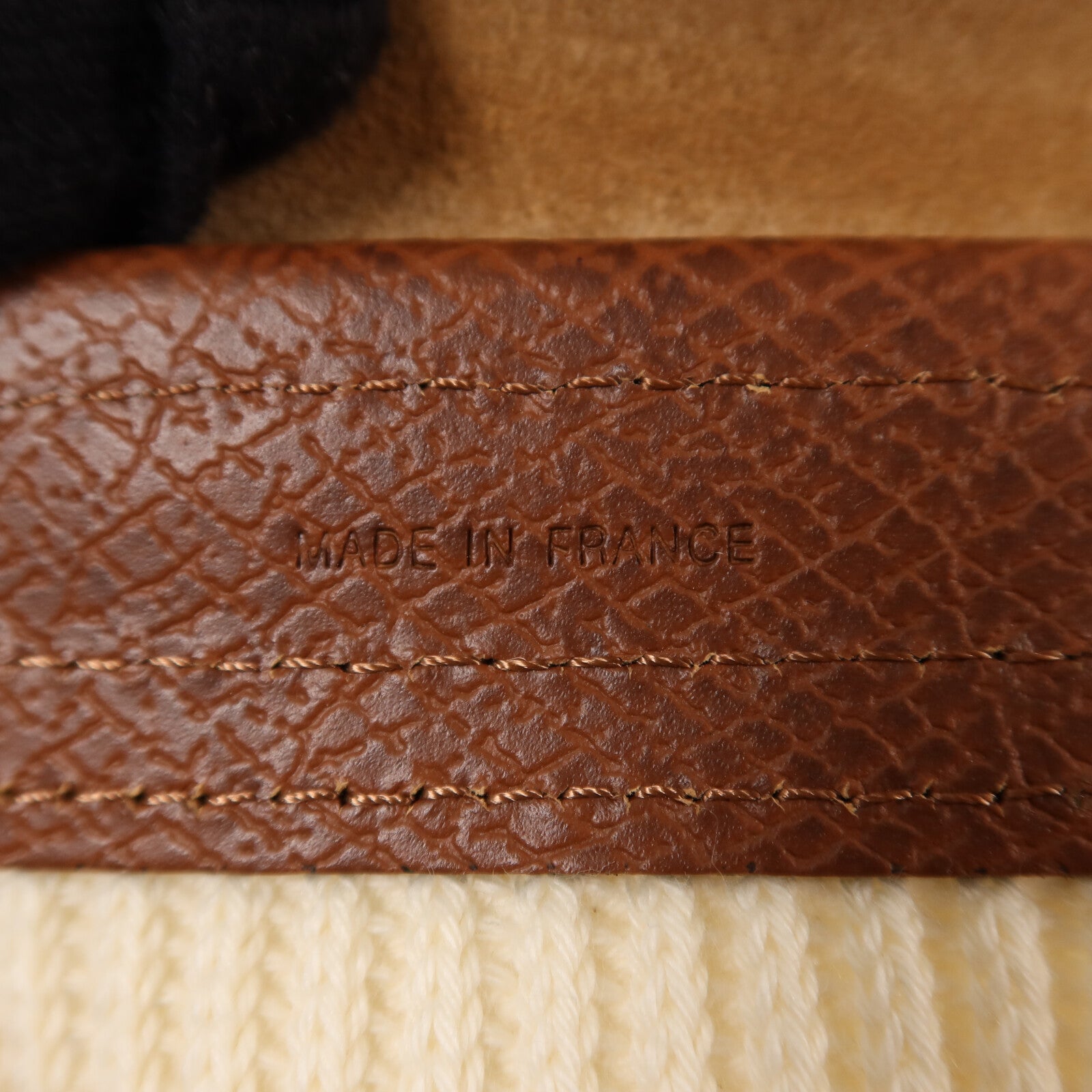Longchamp 棉質/牛皮皮革Shoulder Bag金扣手挽肩背兩用袋