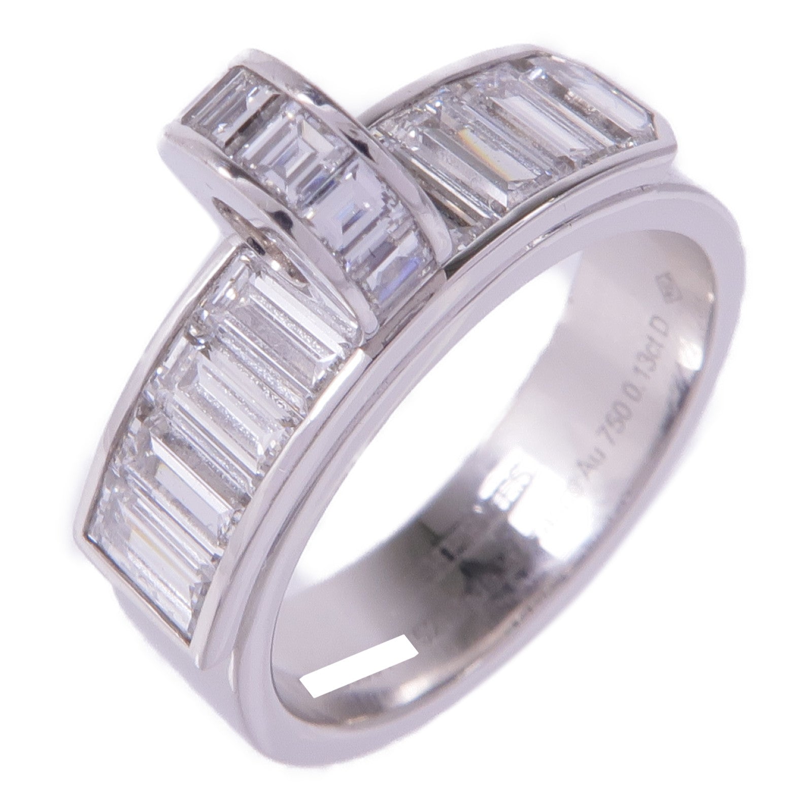 HERMES 18K白金Bague Kelly Ring鑽石戒指Hermes#52/US#6