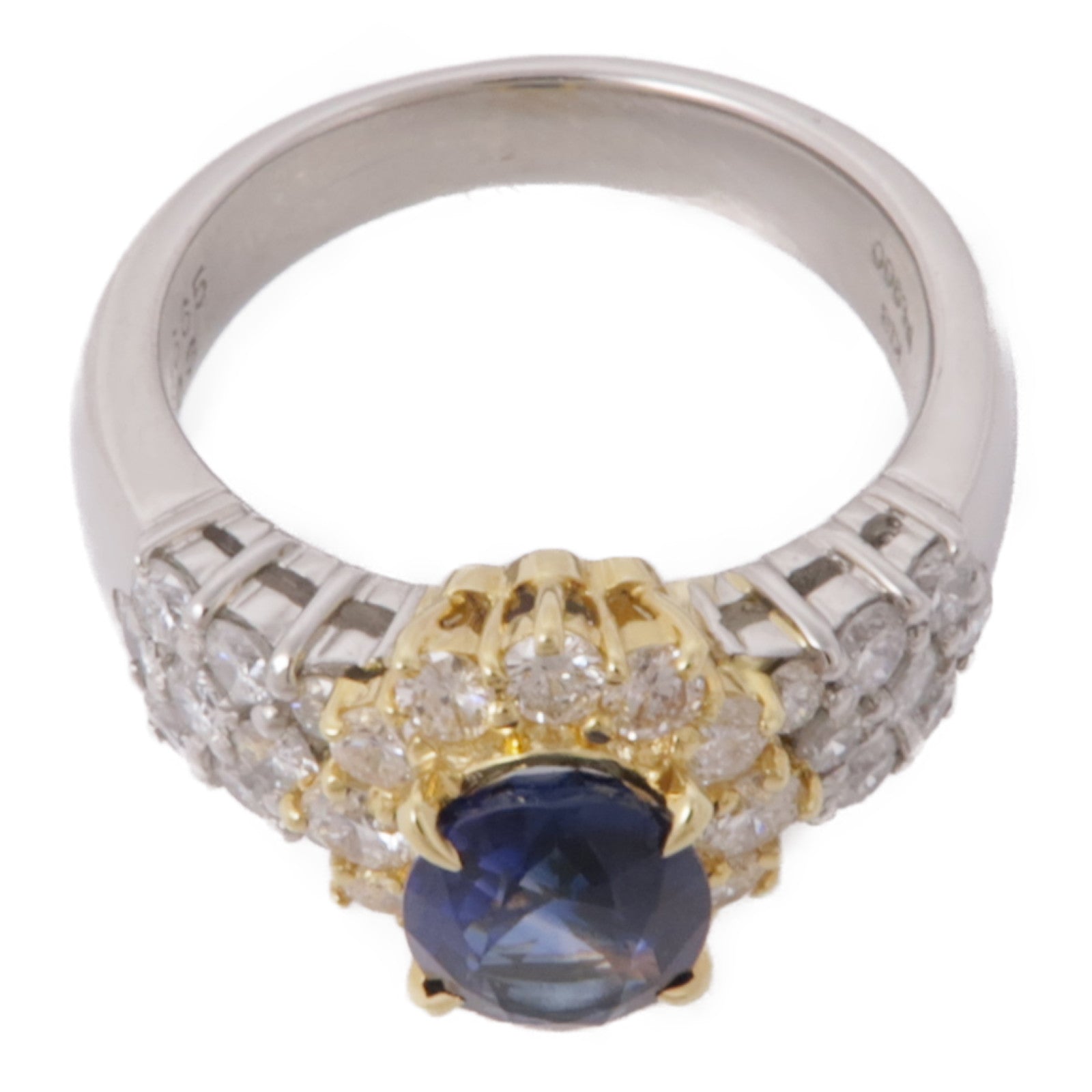 JEWELRY 【激減優惠】PT900鉑金Sapphire/Diamond Ring 藍寶石/鑽石戒指US#5.75