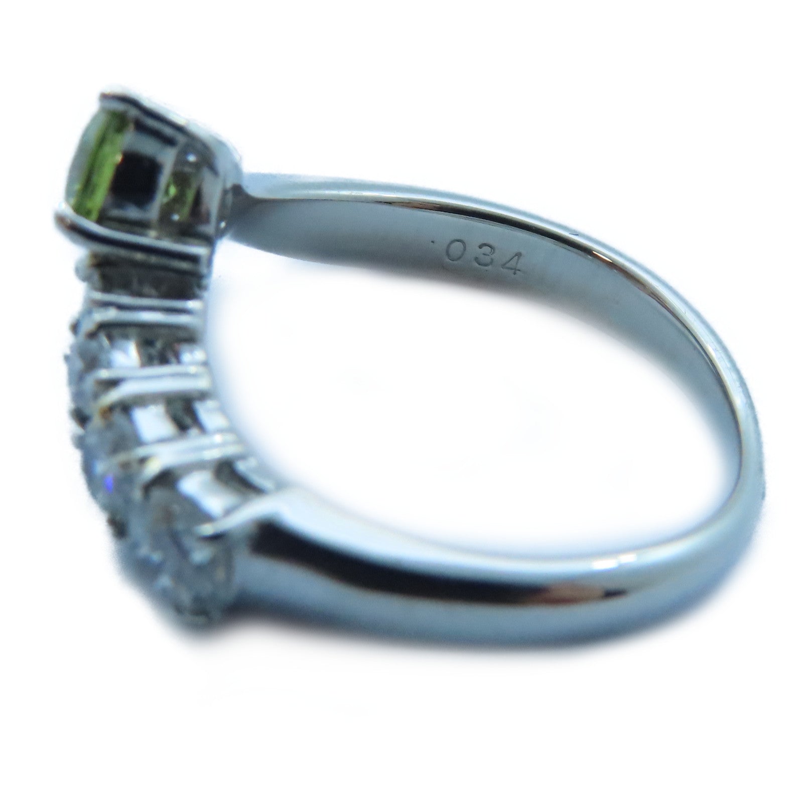JEWELRY PT900白金Garnet/Diamond Ring 0.401ct石榴石/0.34ct鑽石戒指US#5.25