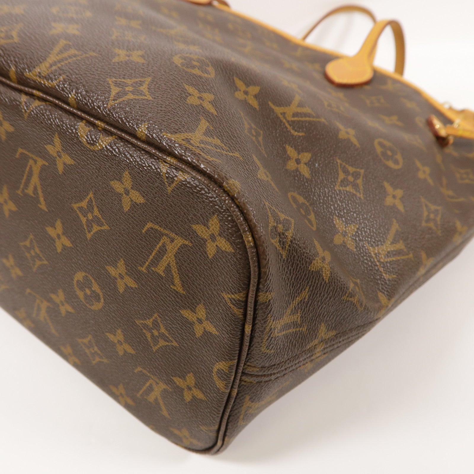 LOUIS VUITTON Monogram Neverfull MM金扣手挽袋