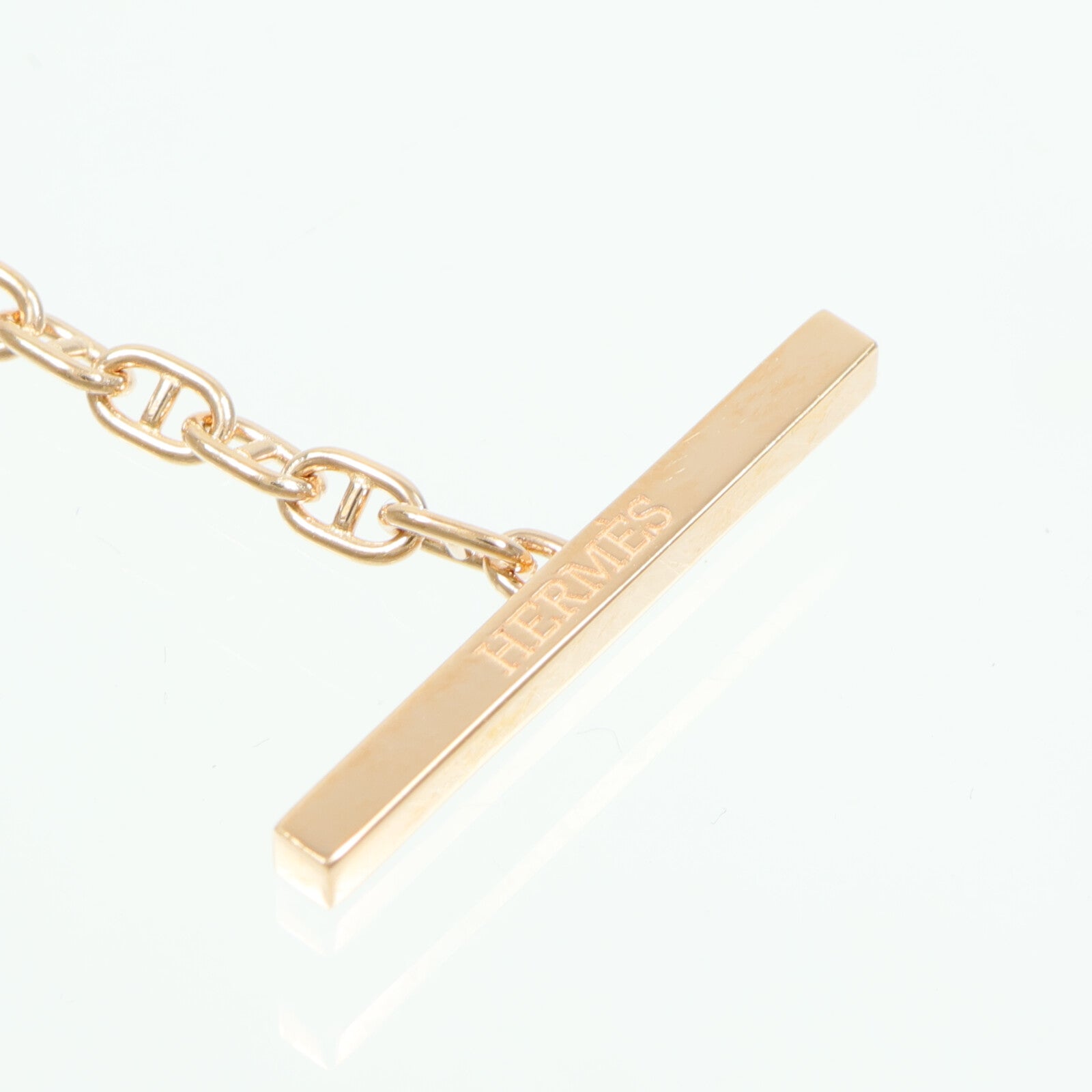 HERMES 18K玫瑰金Chaine d'ancre Contour Bracelet鑽石手鏈