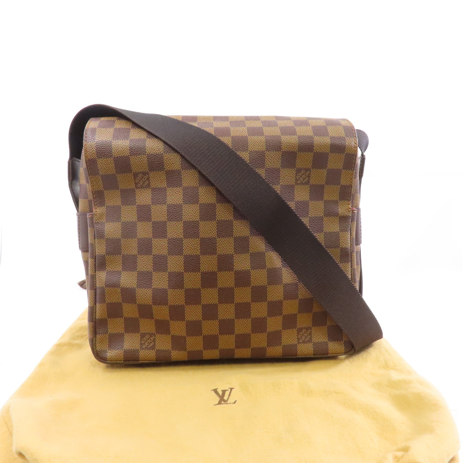 LOUIS VUITTON (PRICE DOWN) LV GHW Naviglio Messenger Shoulder Bag N45255 Damier Ebene Brown