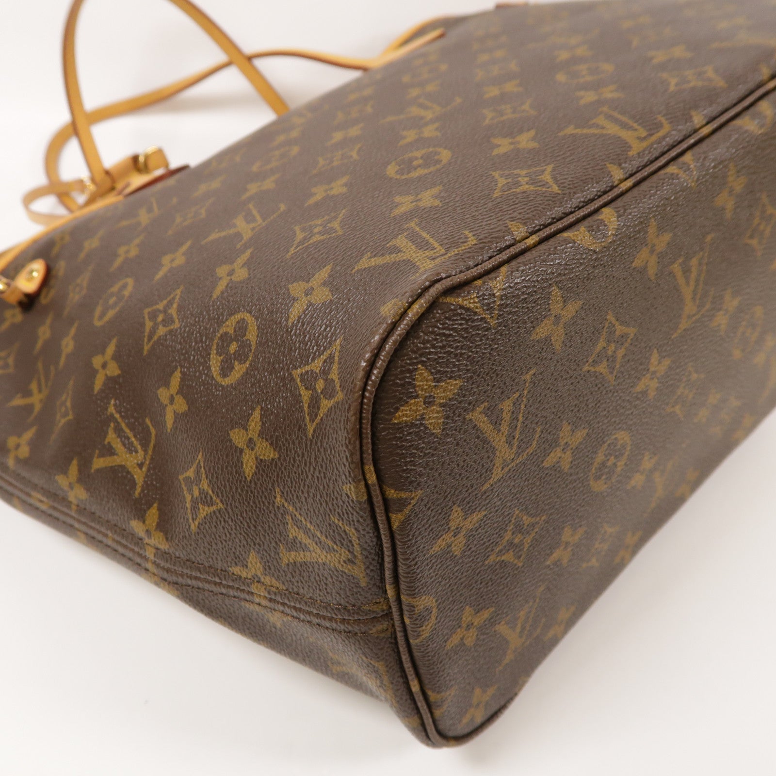 LOUIS VUITTON Monogram Neverfull MM金扣手挽袋
