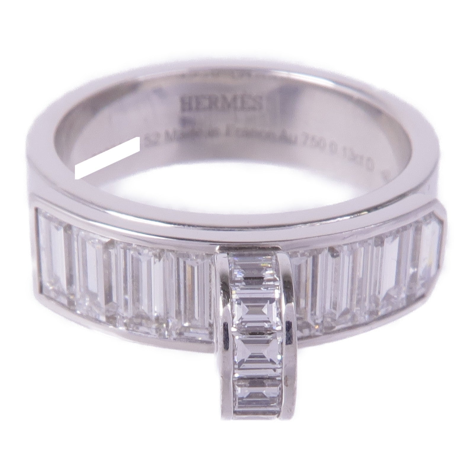 HERMES 18K白金Bague Kelly Ring鑽石戒指Hermes#52/US#6