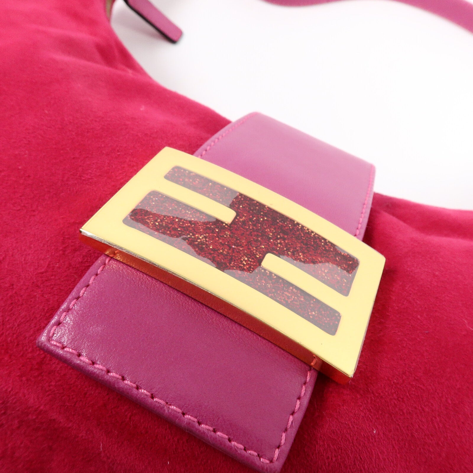 FENDI 麂皮皮革Vintage Hobo肩背袋