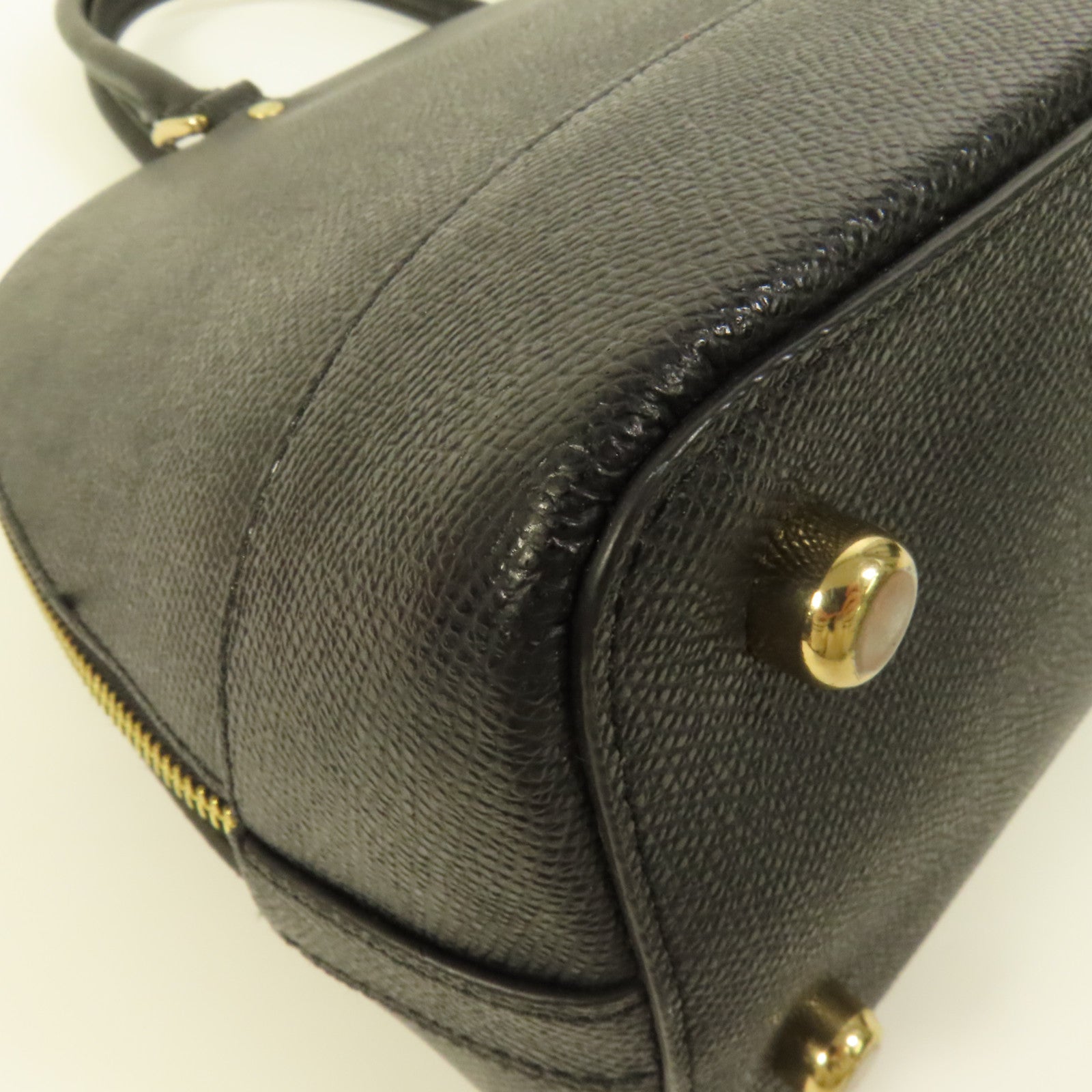 COACH 牛皮皮革Handbag金扣手挽袋