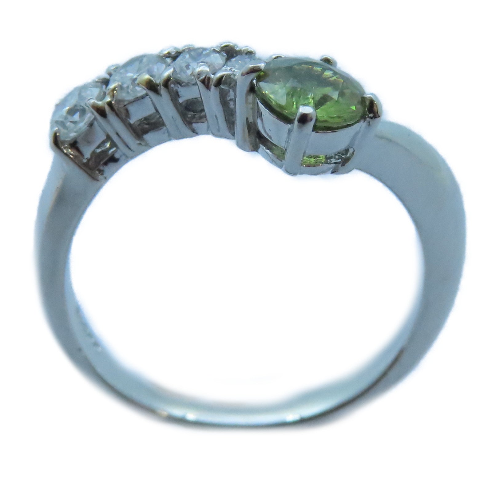 JEWELRY PT900白金Garnet/Diamond Ring 0.401ct石榴石/0.34ct鑽石戒指US#5.25