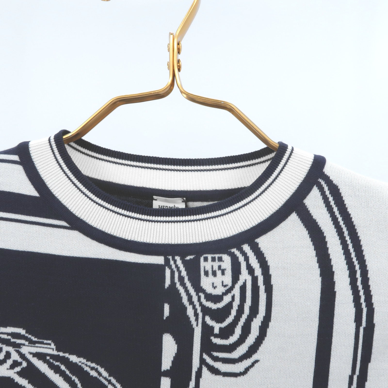 HERMES Silk/Polyamide En Desordre Finesse Short Knitwear針織