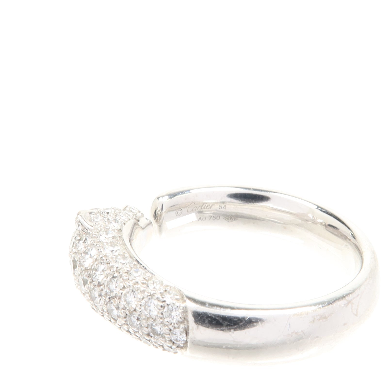 CARTIER 18K白金Diamond Panthere De Cartier鑽石戒指Cartier#54/US#6.75