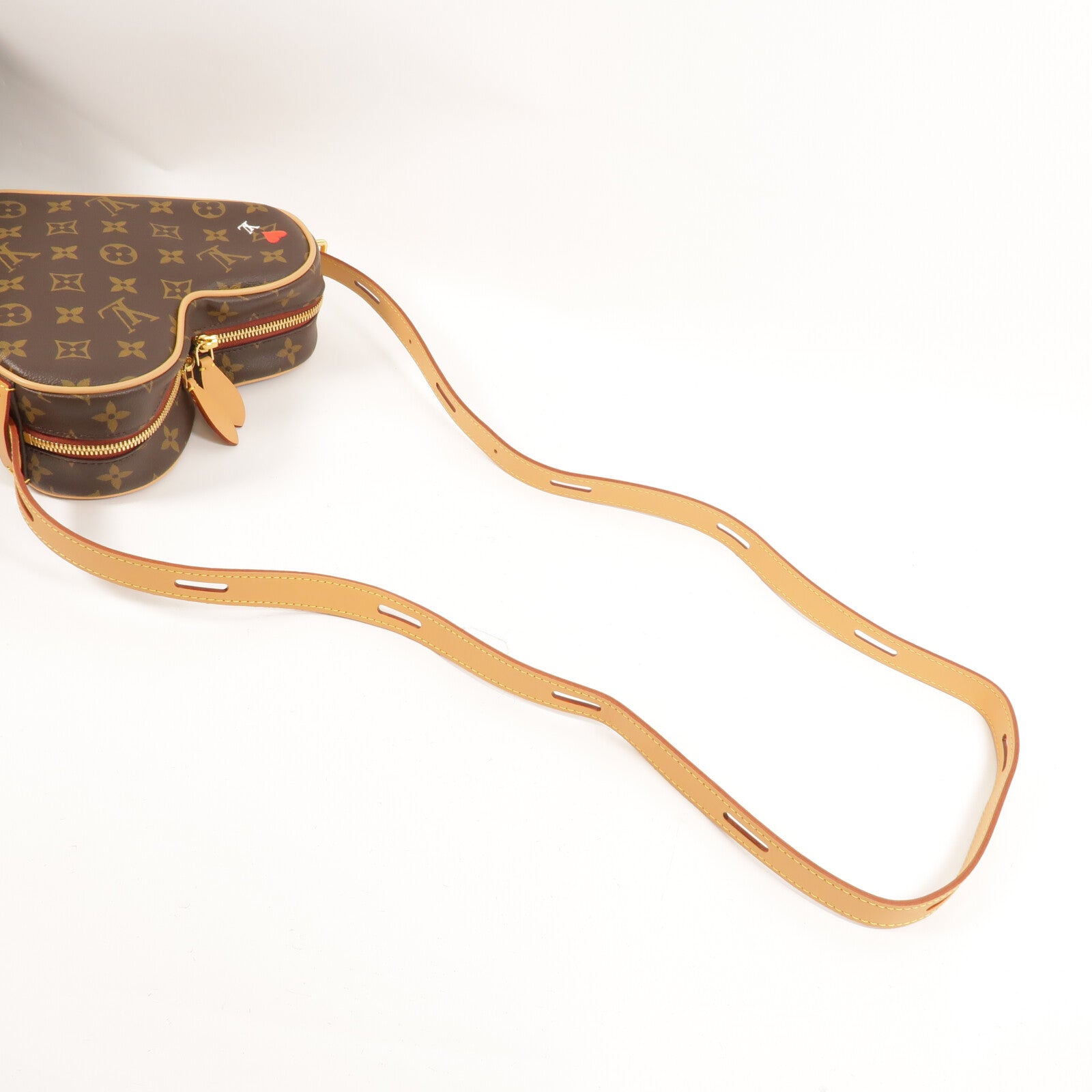 LOUIS VUITTON Monogram Game On Coeur金扣肩背袋棕色