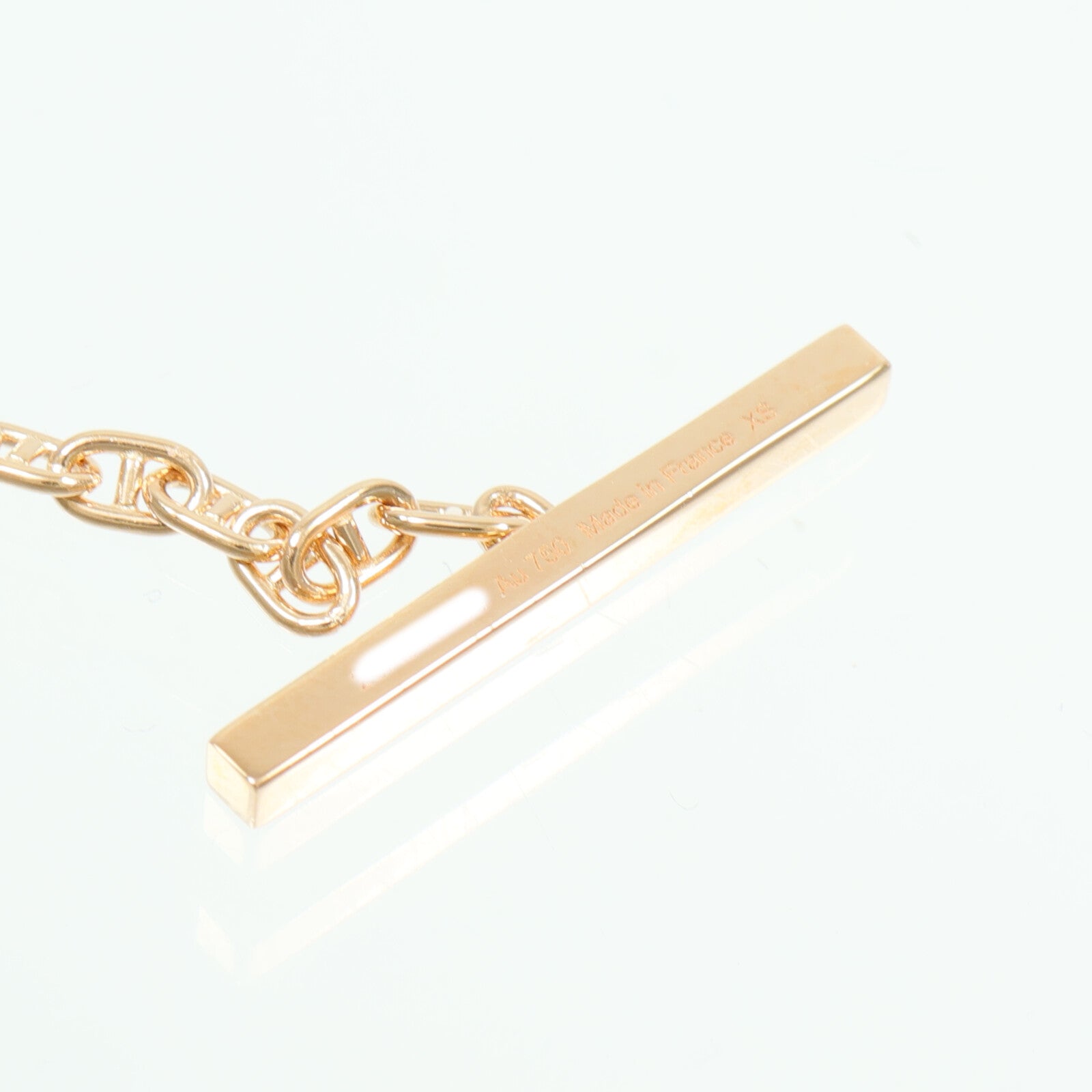 HERMES 18K玫瑰金Chaine d'ancre Contour Bracelet鑽石手鏈
