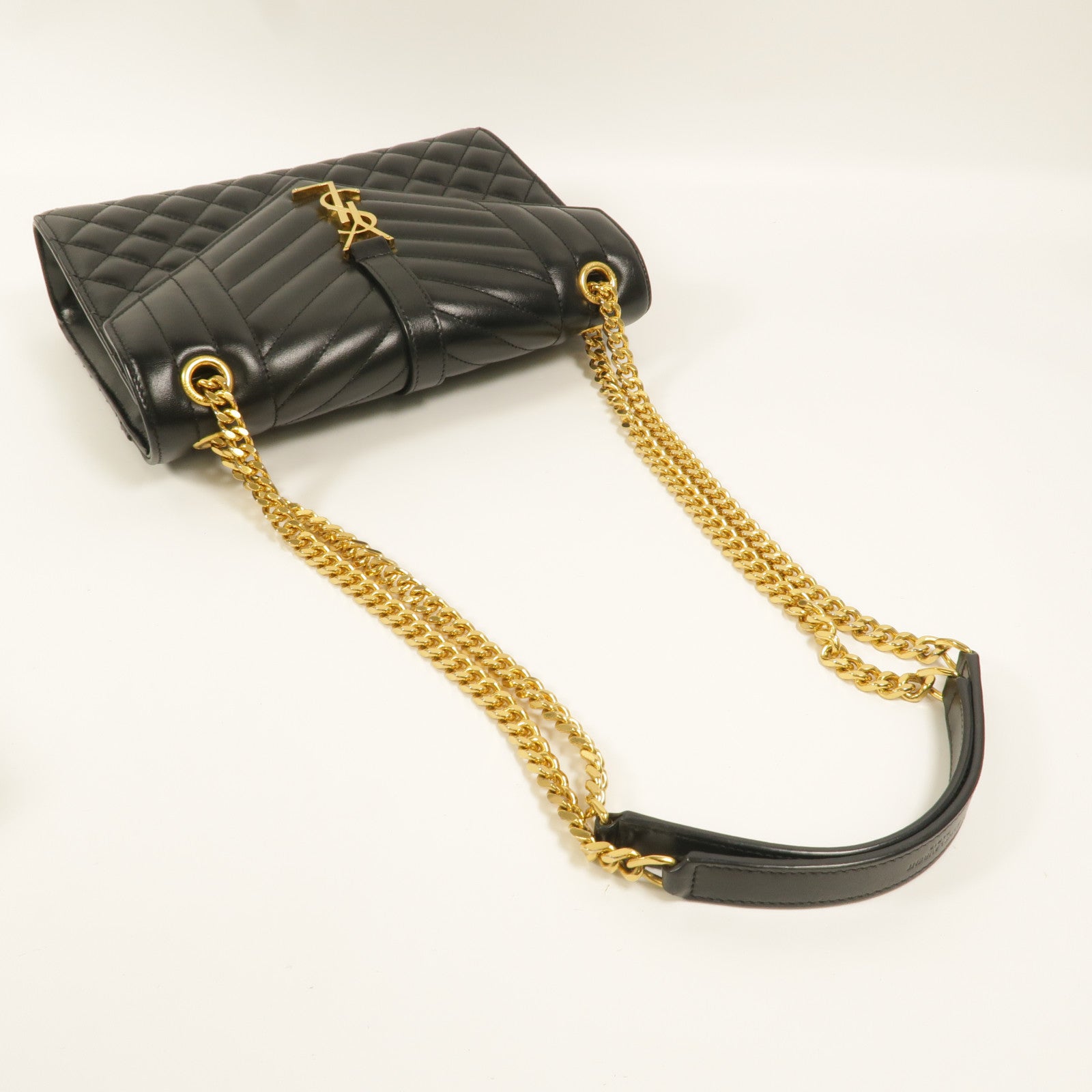 SAINT LAURENT 牛皮皮革Envelope Medium鏈帶肩背袋