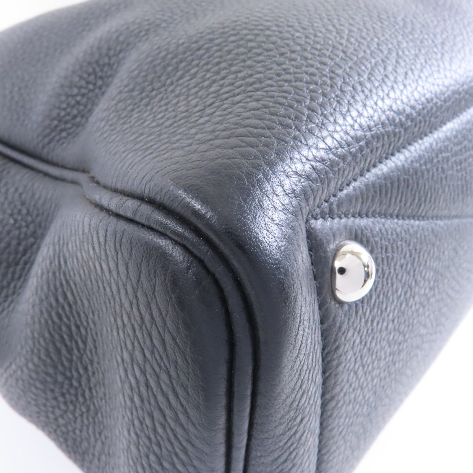 HERMES Clemence皮革Victoria 35銀扣手挽袋Noir/黑色