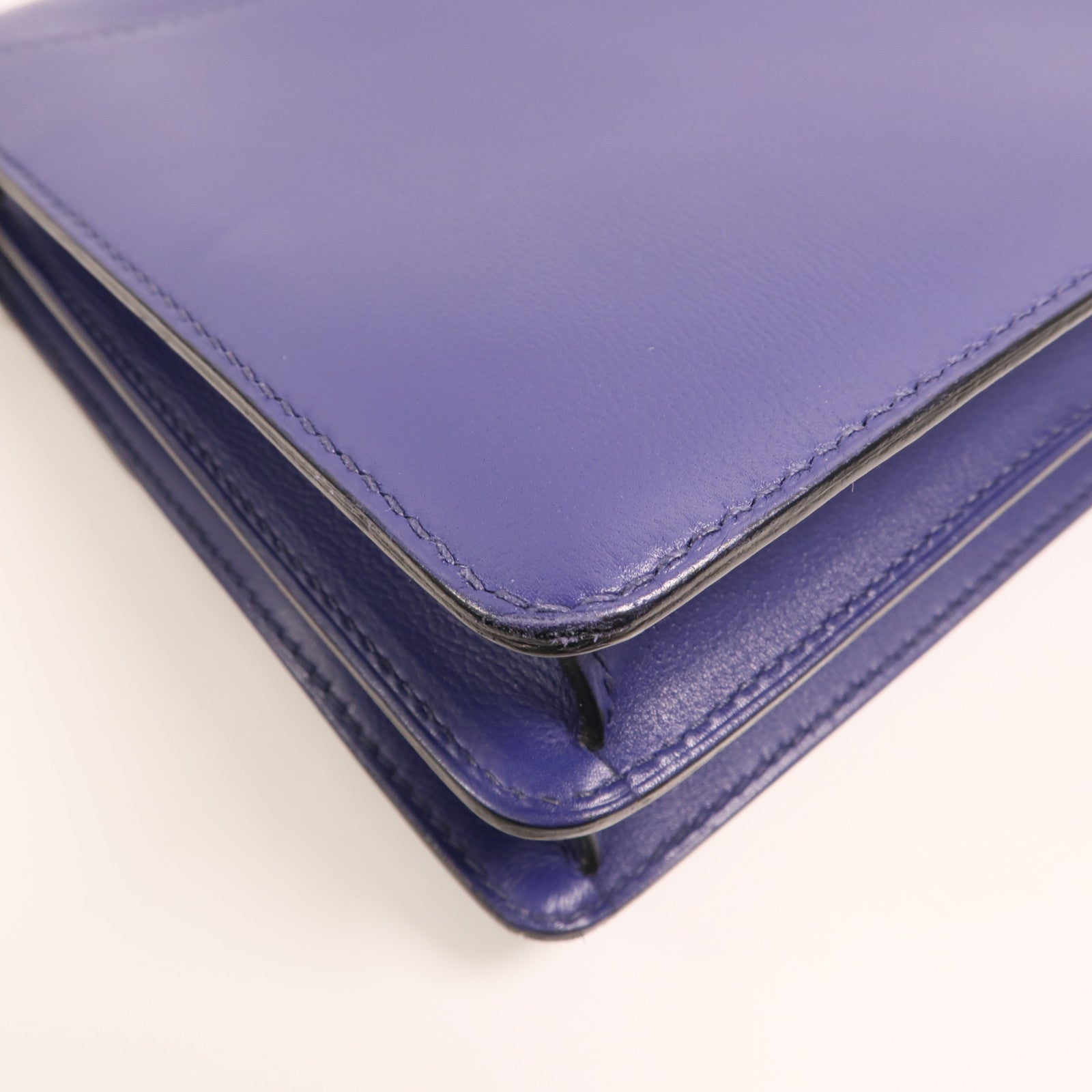 HERMES Evercolor皮革Roulis 23金扣肩背袋Bleu Electrique