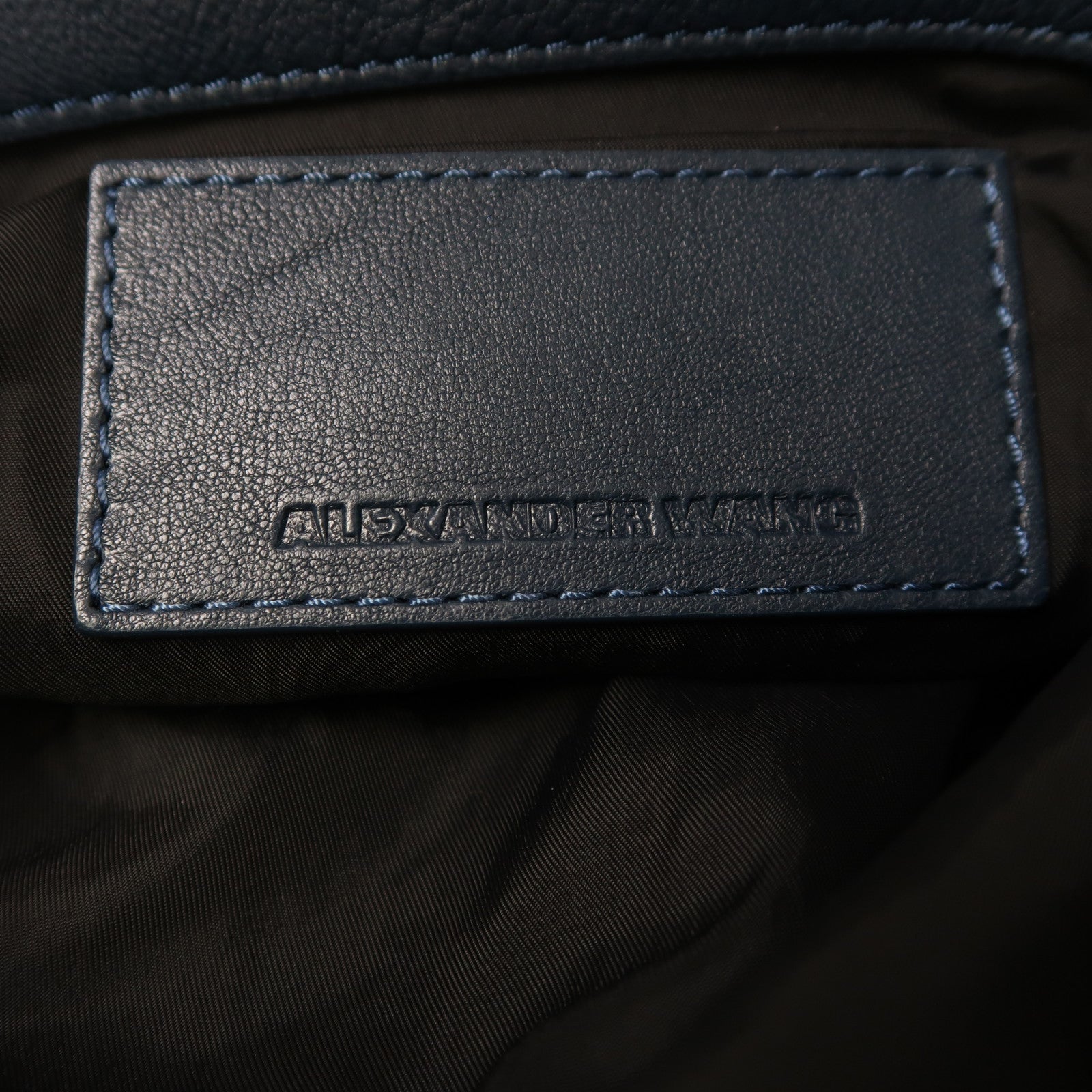 T by ALEXANDER WANG 羊皮皮革Alexander Wang Backpack銀扣背包藍色