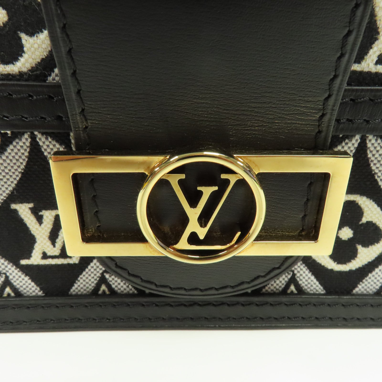 LOUIS VUITTON 【激減優惠】Monogram Jacquard Since 1854 Dauphine金扣鏈帶肩背袋黑色