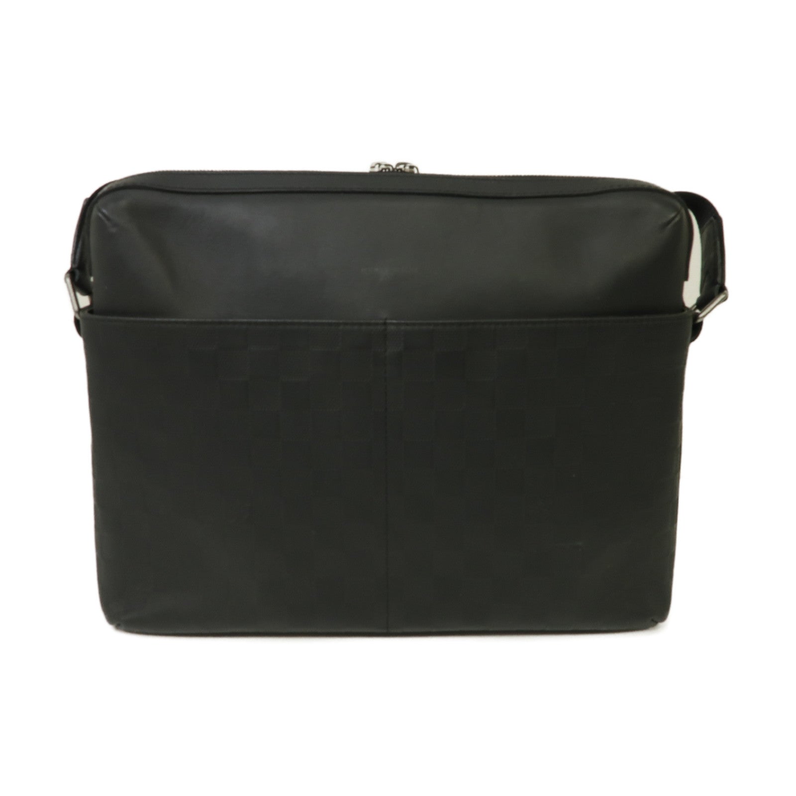 LOUIS VUITTON Damier Infini Calypso MM銀扣肩背袋黒色