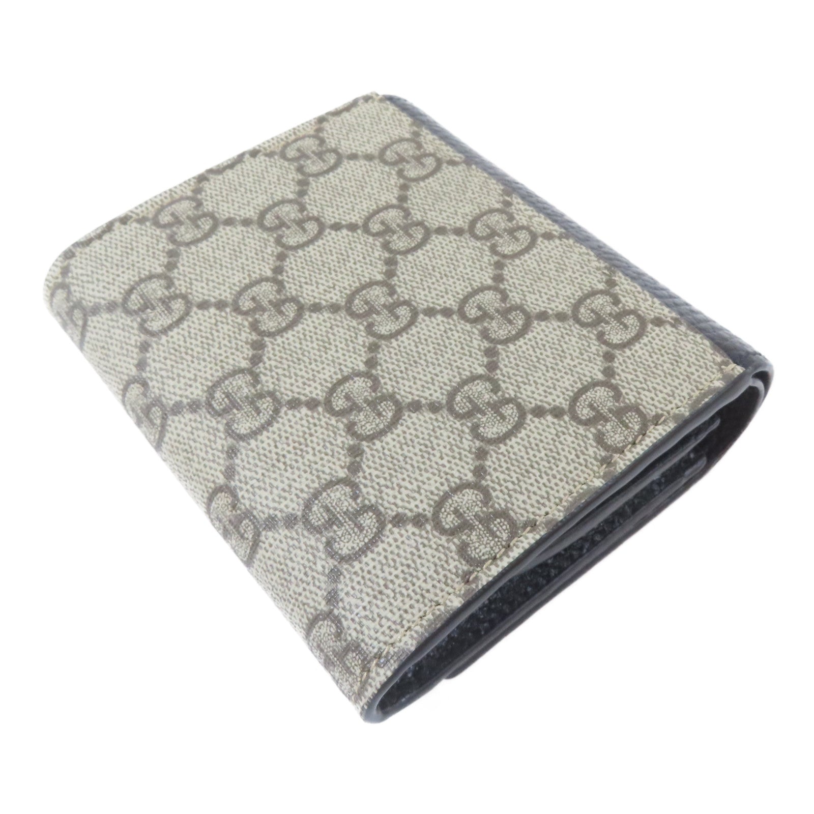 GUCCI 塗層帆布GG Marmont Medium Wallet金扣錢包黑色/啡色