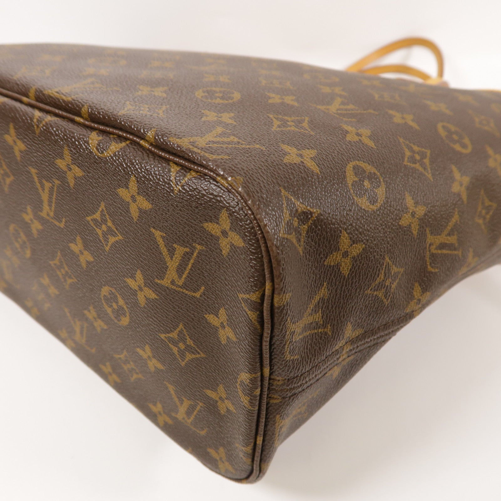 LOUIS VUITTON Monogram Neverfull MM金扣手挽袋